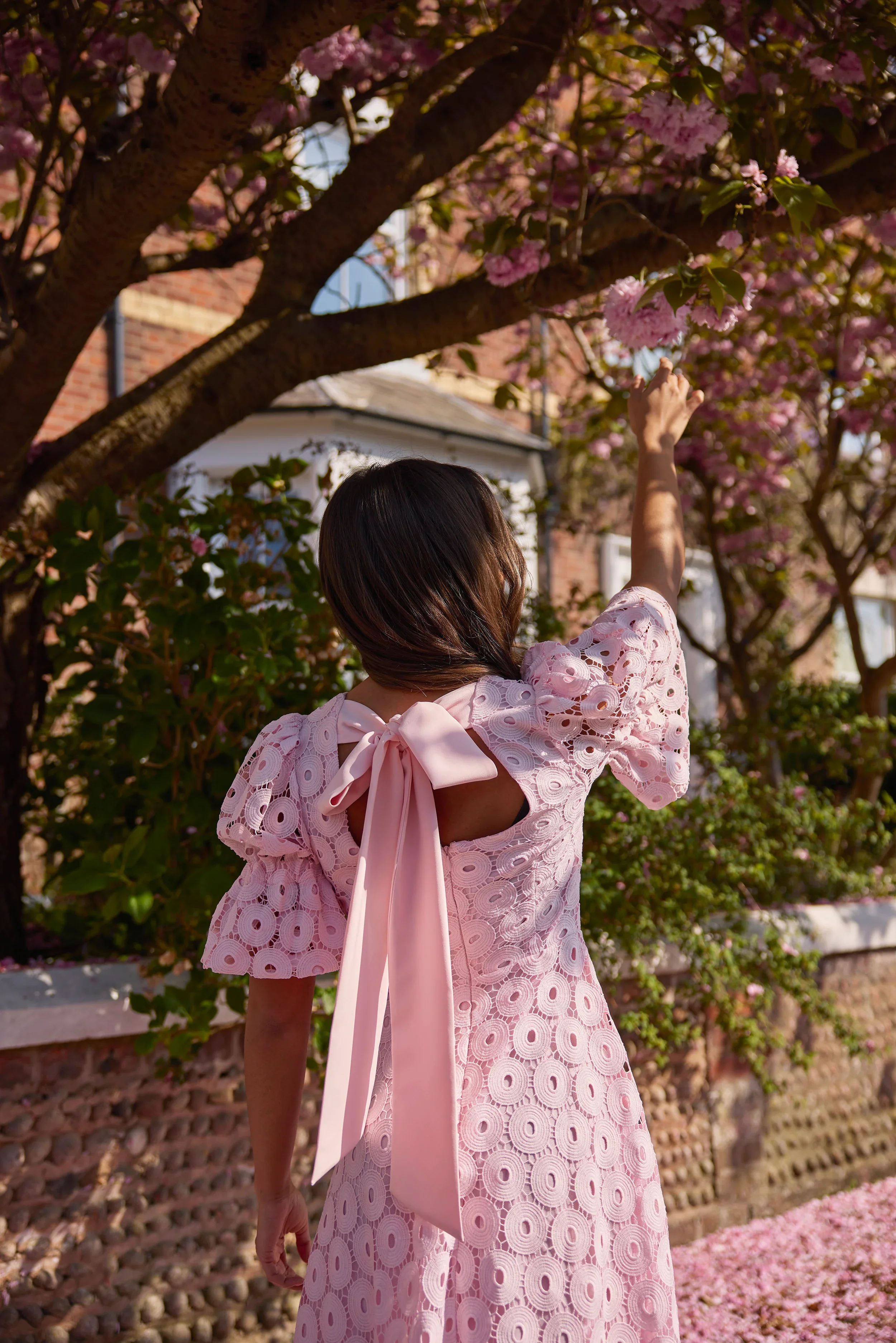 CALLIE PALE PINK LACE DRESS
