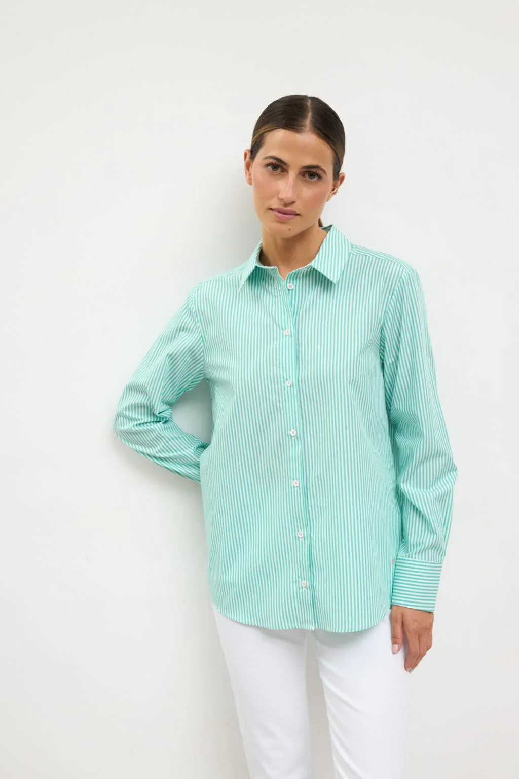 VERDA GREEN STRIPE SHIRT