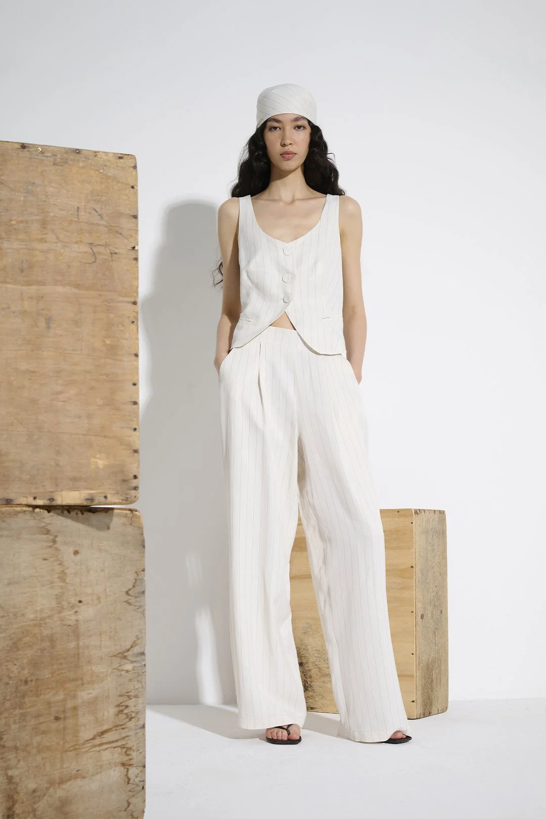 ANNIE BEIGE PINSTRIPE CO-ORD