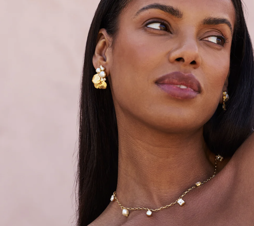 CS Lumi Pearl Earrings - Pearl & Crystal