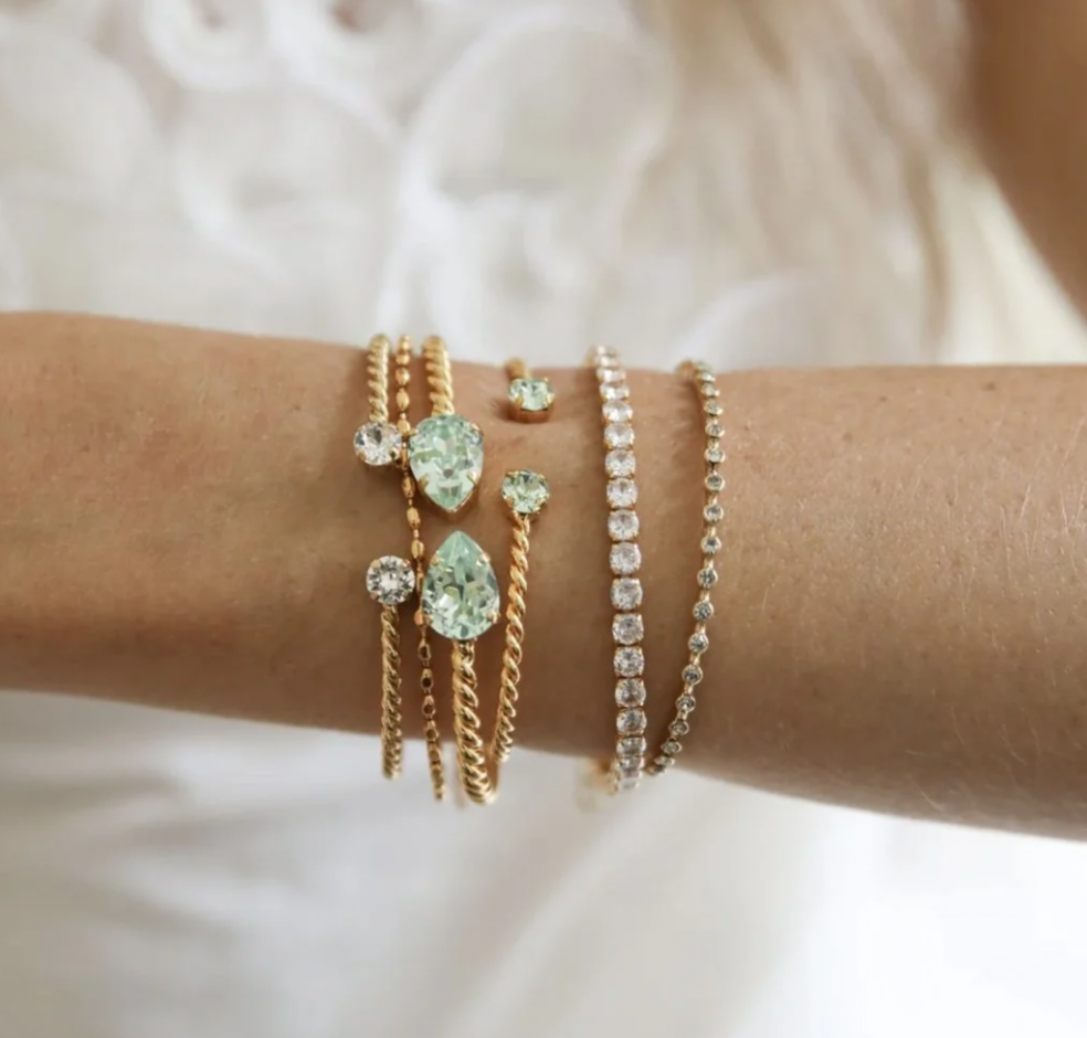 C SVEDBOM GREEN(PERIDOT) MINI DROP BRACELET