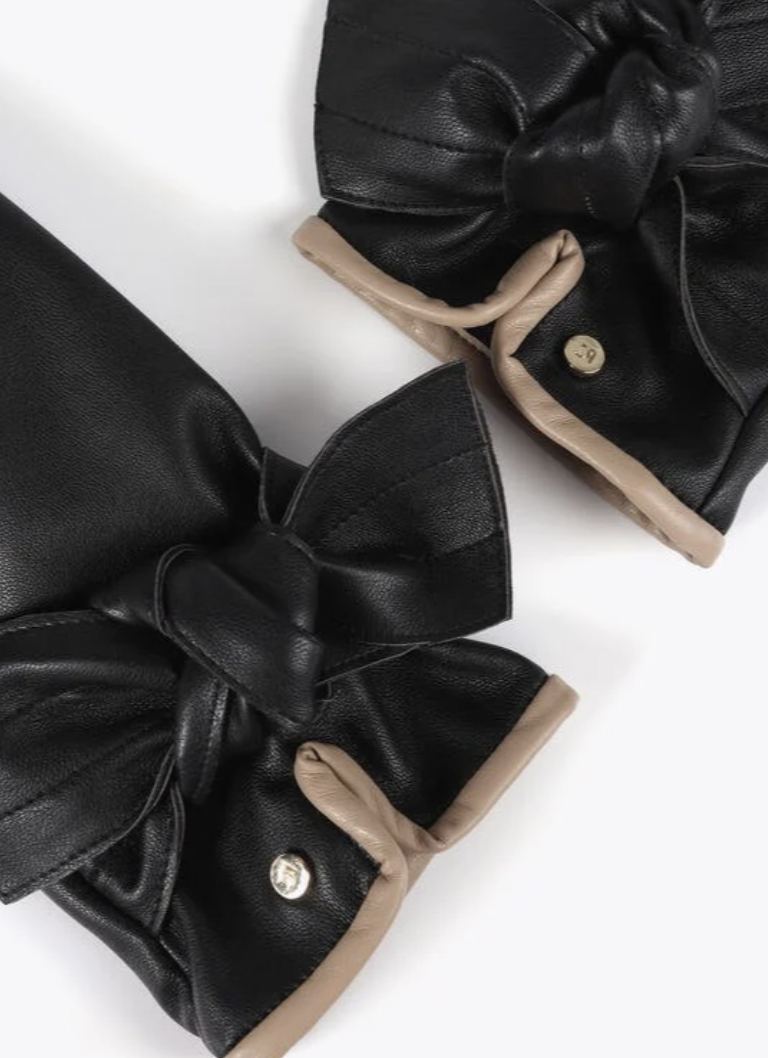 LOLA CASA MIA BLACK & CREAM BOW GLOVE