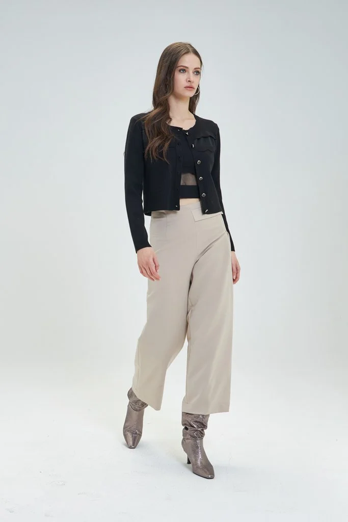 KATIE BLACK CARDIGAN TOP