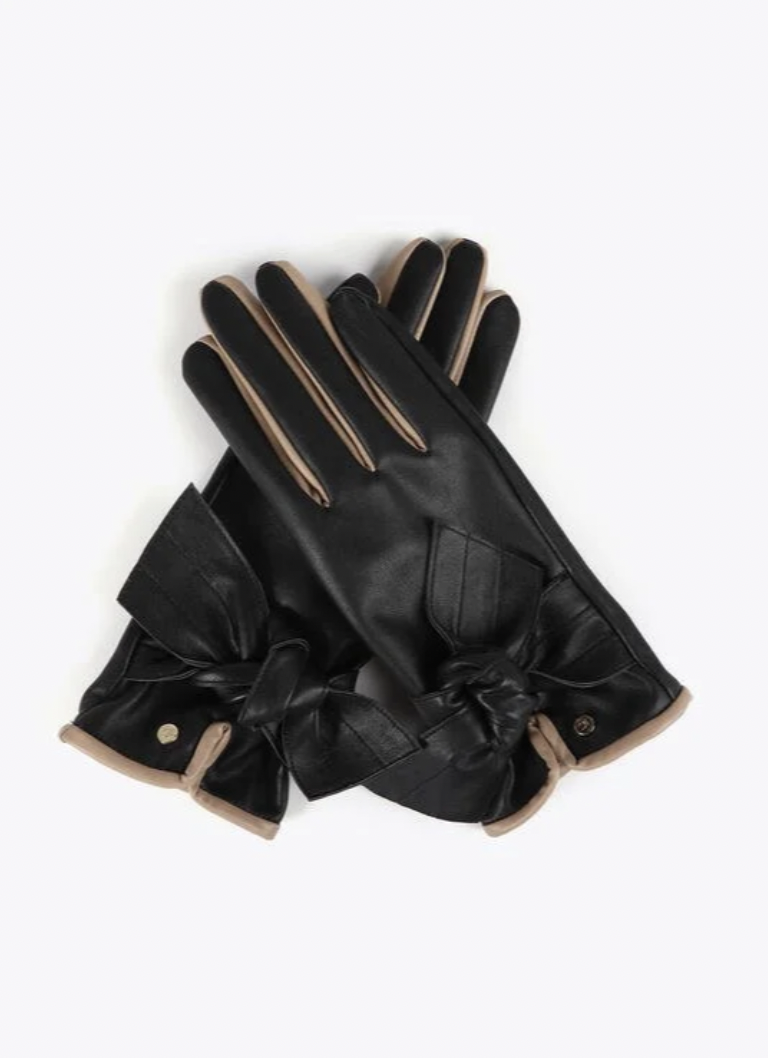 LOLA CASA MIA BLACK & CREAM BOW GLOVE