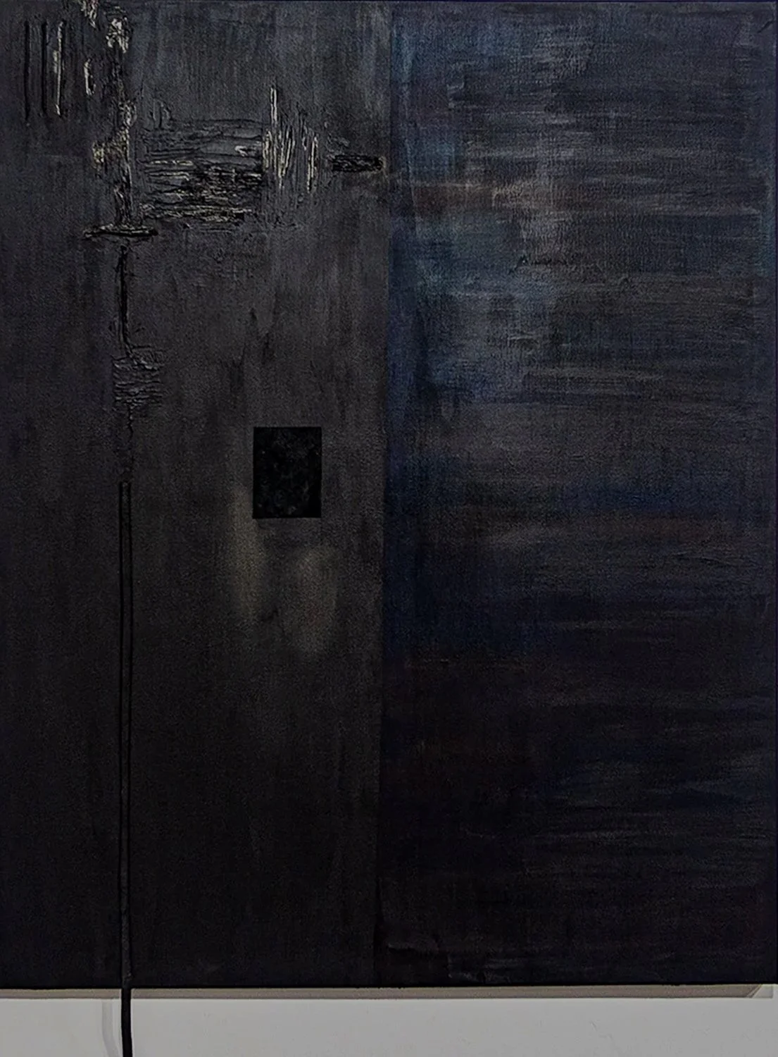 Study 37 ( Hush Tones Series) 2024   Oil, Acrylic, Ink, &, Leather on Canvas 150x120cm