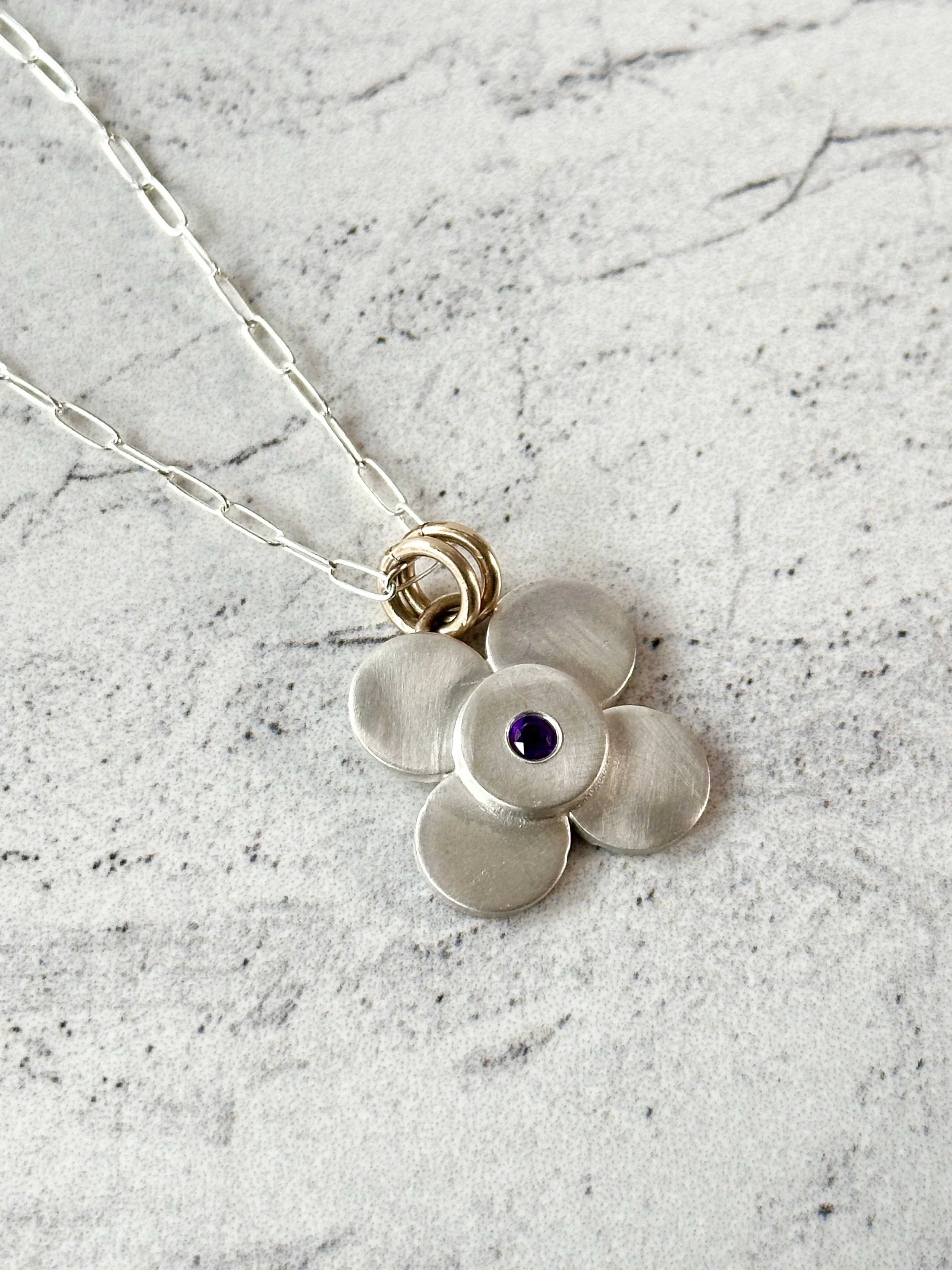 Amethyst Petal Pendant