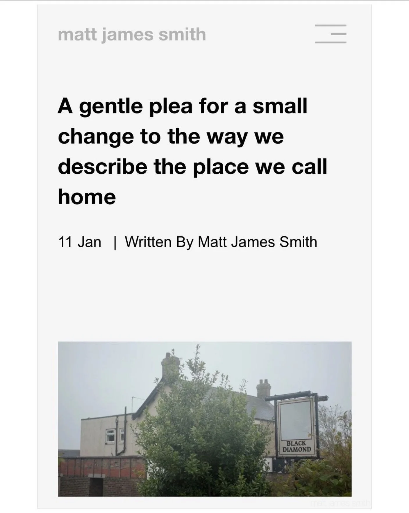 I wrote a thing: &ldquo;A gentle plea for a small change to the way we describe the place we call home.&rdquo; Words shape how we understand what happened to places like the Durham coalfield. &ldquo;Post-industrial&rdquo; suggests something that just