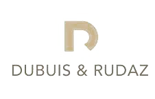 Logo de Dubuis & Rudaz avec une grande lettre D dorée et le nom de l'entreprise en dessous.