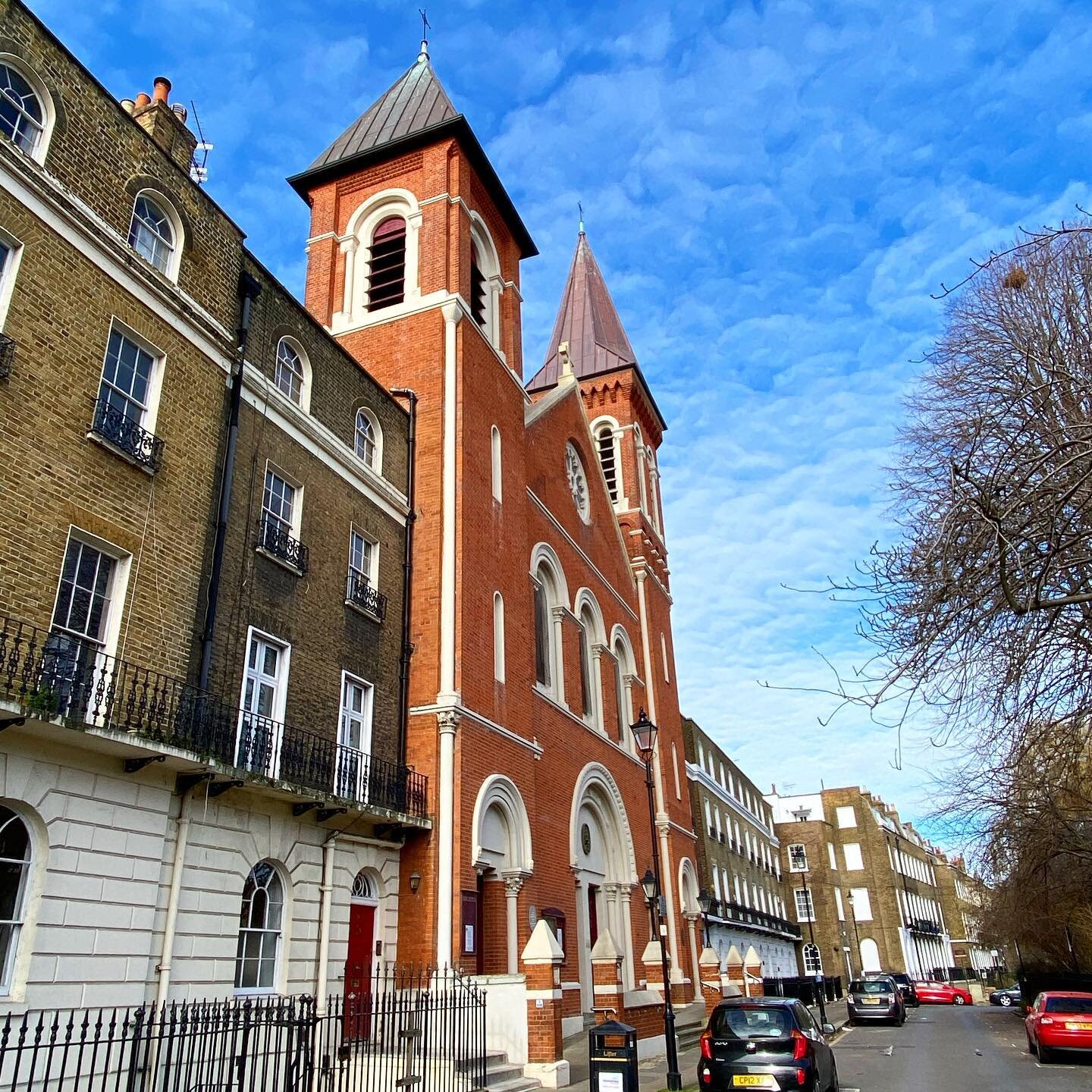 So unexpected! As the Regent&rsquo;s Canal is swallowed by the Islington Tunnel and you head uphill, you are faced with a classic Georgian terrace. Poking from the middle is the bright orange brick of St John the Evangelist - surely one of the loveli