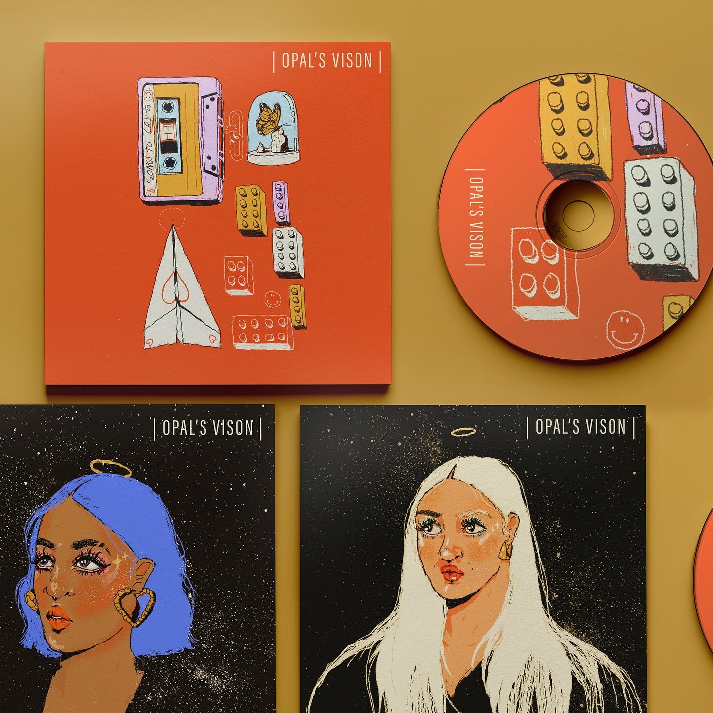 I think this one of my fave Cover Art mockups I have done so far! With three seperate covers, CD design change and background colour change, it's a fully customised and cool way to show off your cover designs, album, singles etc. This is perfect for 