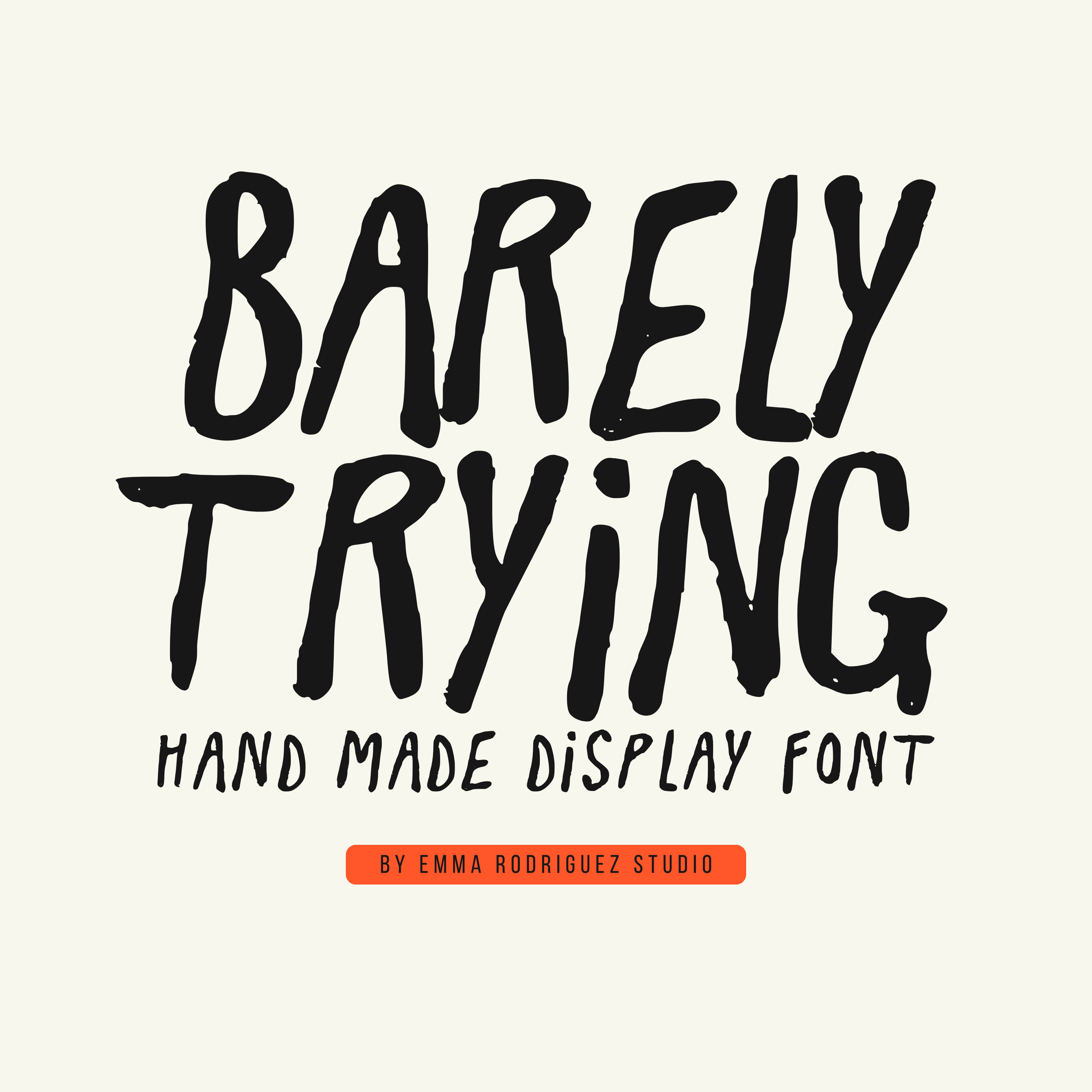 Barely Trying Font - Loose Wonky Type