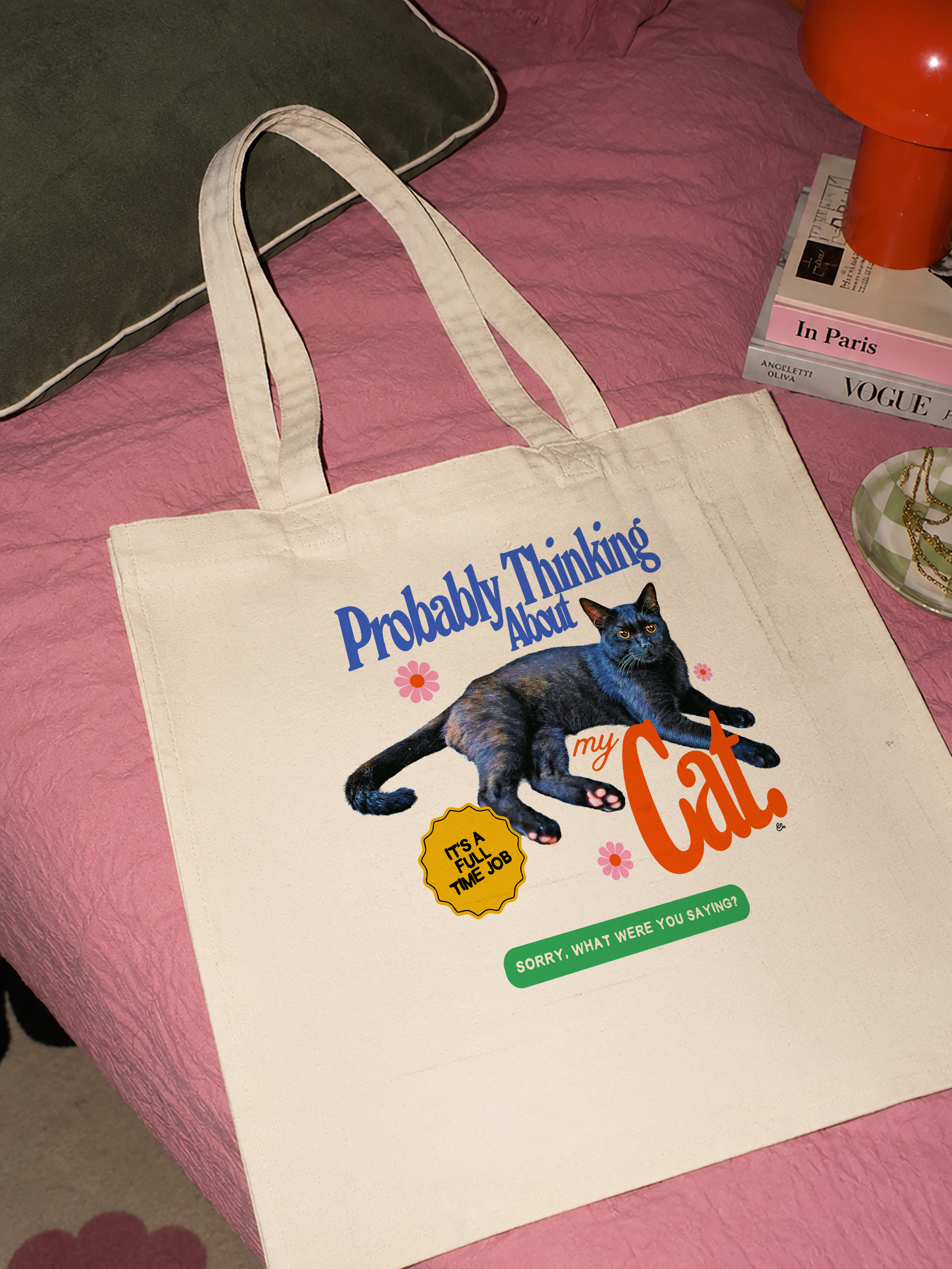 Thinking About My Cat - Tote Bag