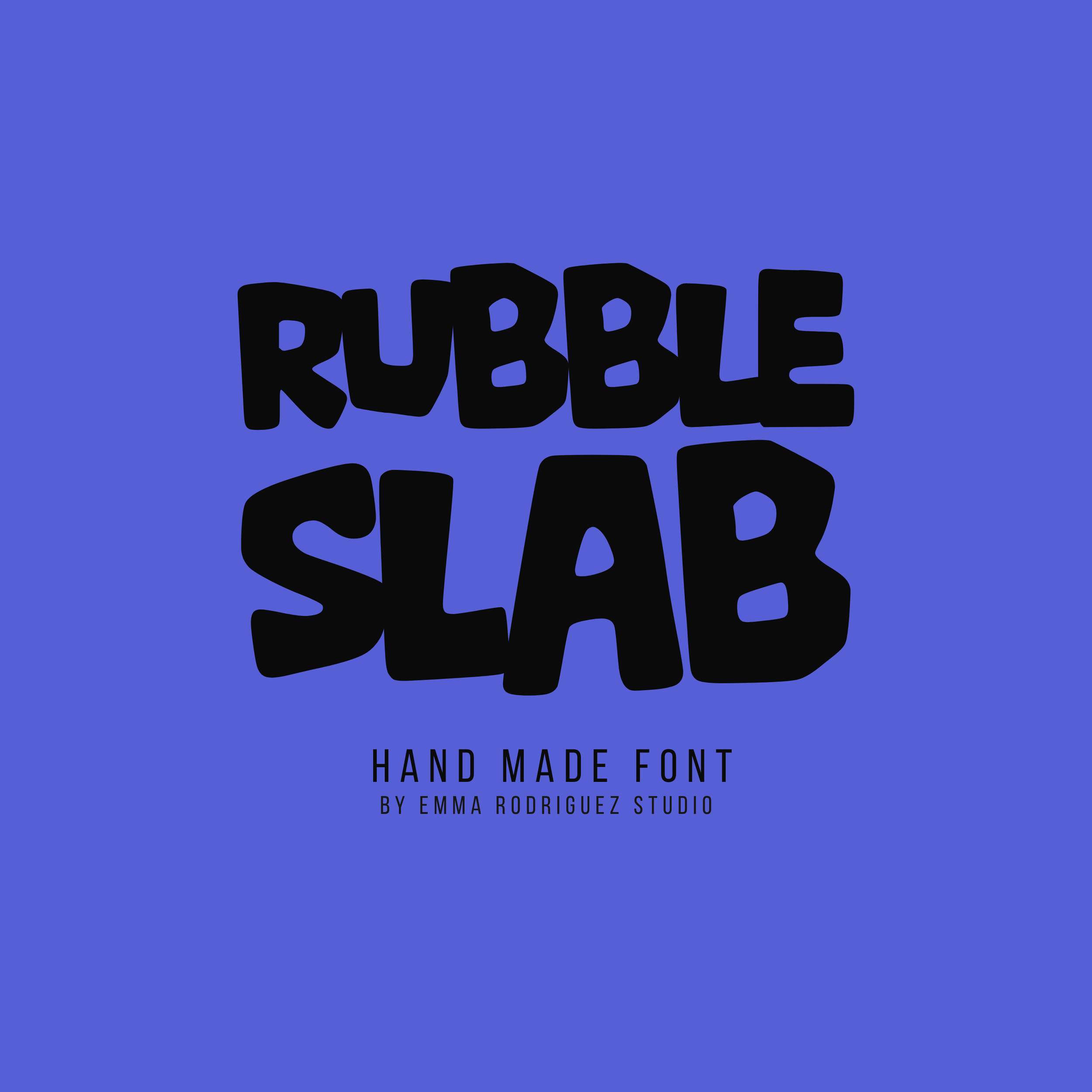Rubble Slab Font - Thick Quirky Type