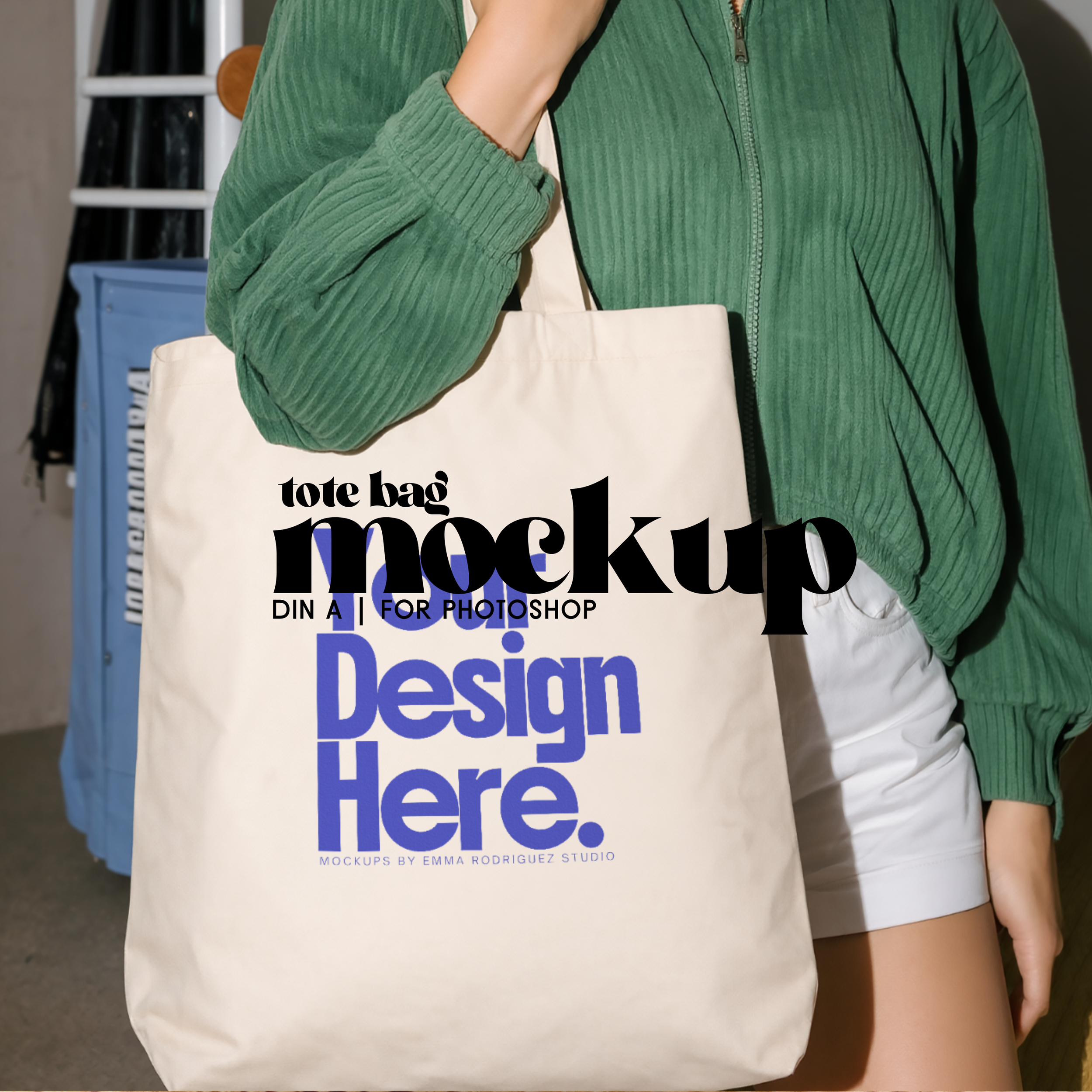 Carried Canvas Tote Bag, Single PSD File