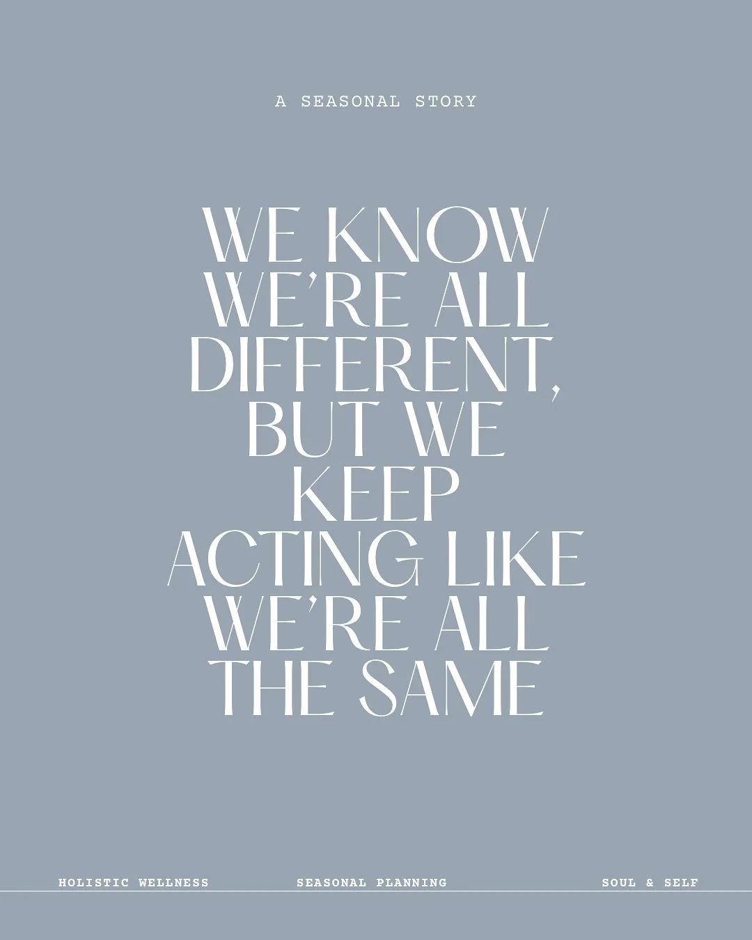 Why do we keep acting like we all need the same kind of learning or planning systems to move through the world?

It&rsquo;s not one size fits all.

Not every system, tool, learning method etc. will work, because what works for one person will not nec