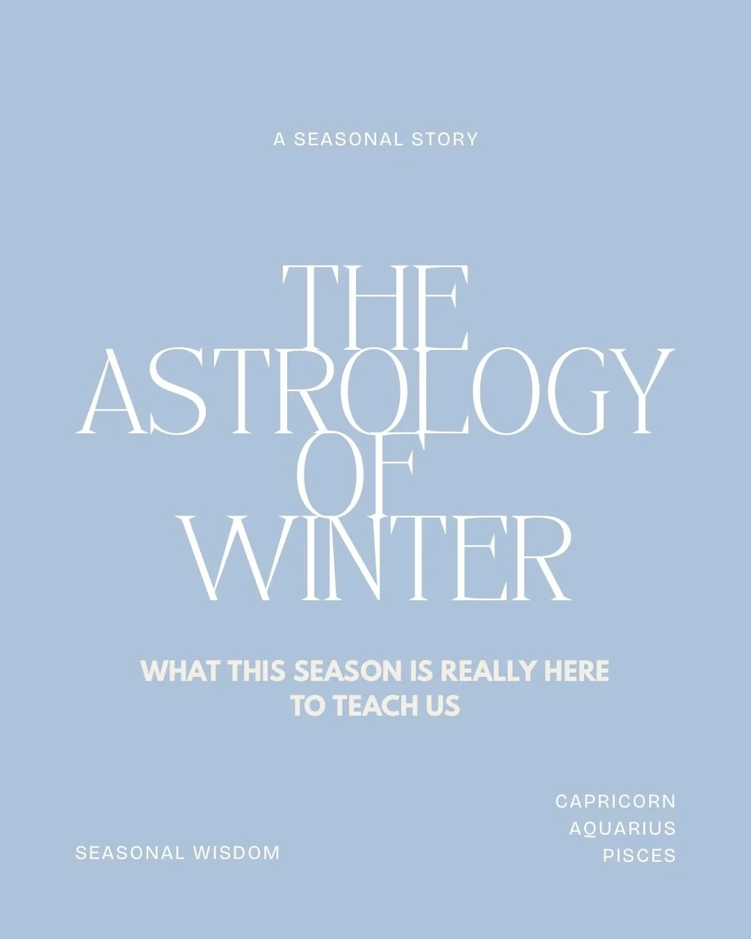 Winter is so often misunderstood.
Seen as something to &ldquo;get through,&rdquo; something to endure until life feels brighter again.

But astrologically, this season is doing deep, essential work beneath the surface.

Capricorn teaches us how to bu