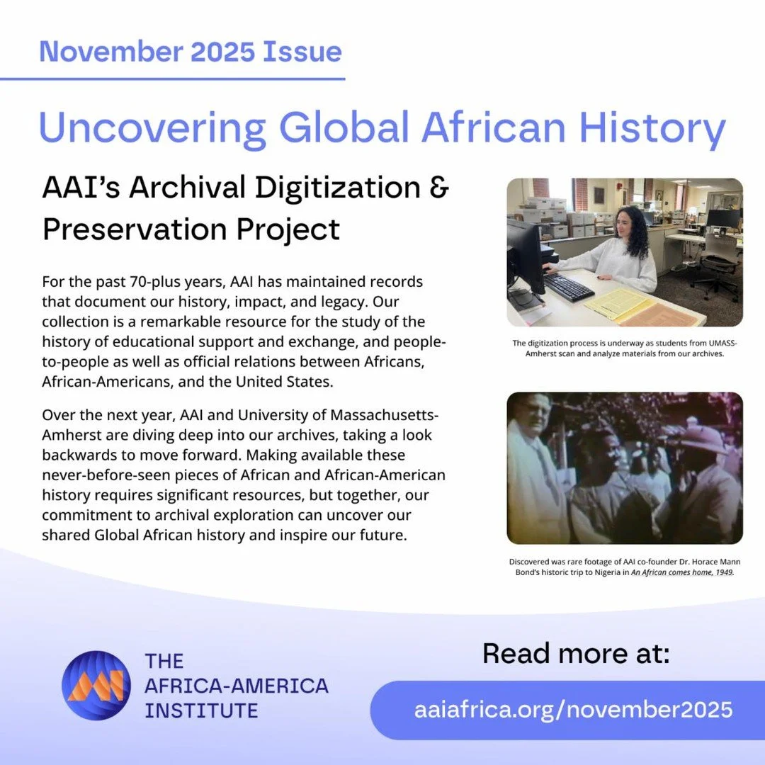 Featured in our latest Newsletter is the exciting work AAI and University of Massachusetts-Amherst are doing together to make publicly available never-before-seen pieces of African and African-American history preserved for decades in AAI&rsquo;s arc