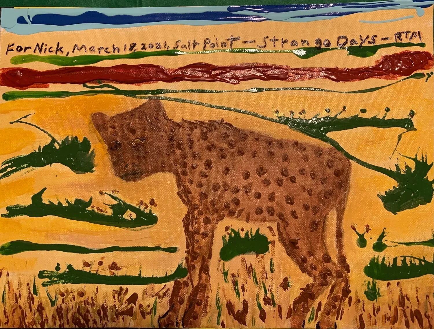 Hyenas, acrylic on canvas, 12x12 
— 2024