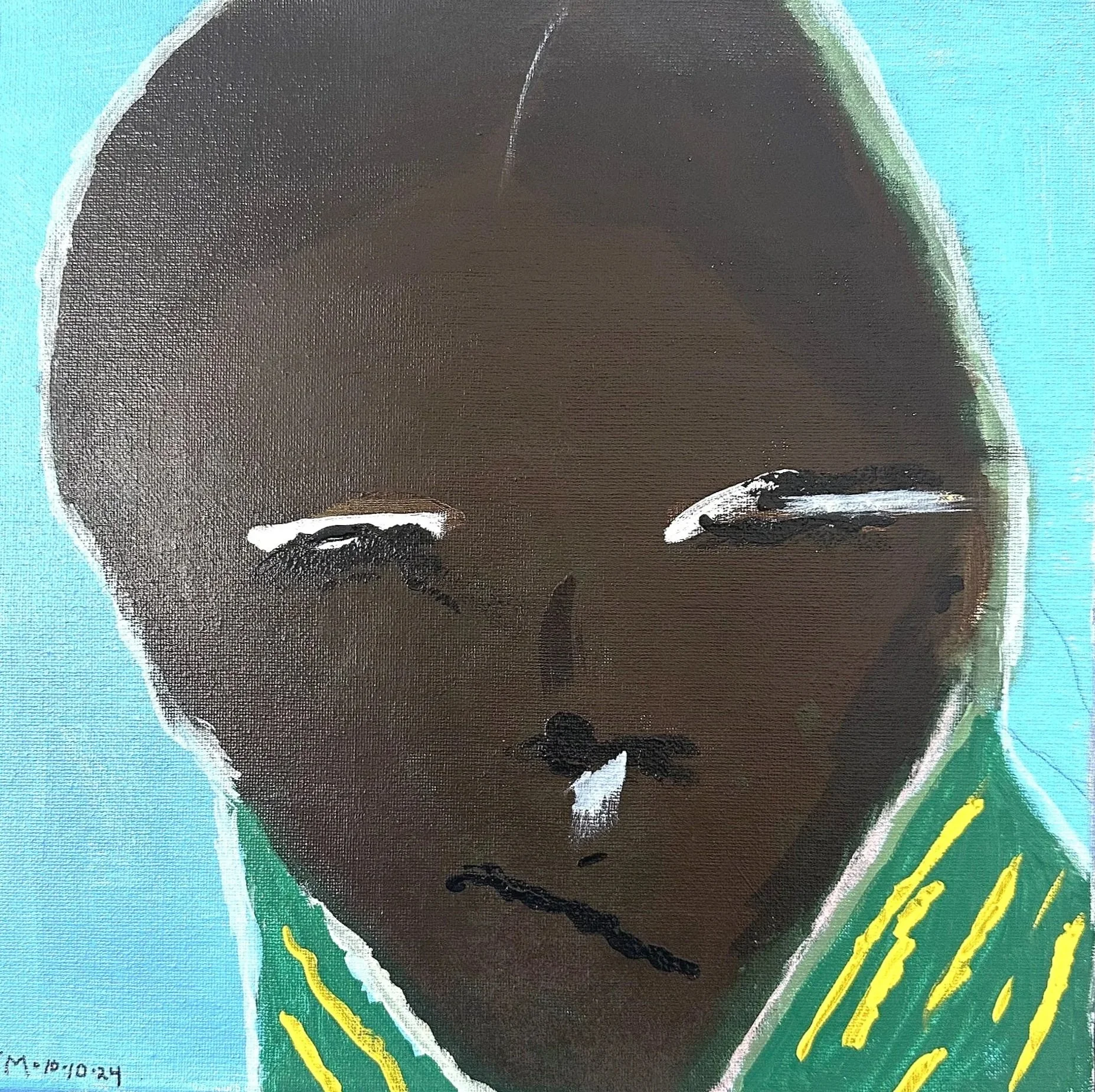 Lazarus Man #4,
acrylic on canvas, 12"x12" — 2024