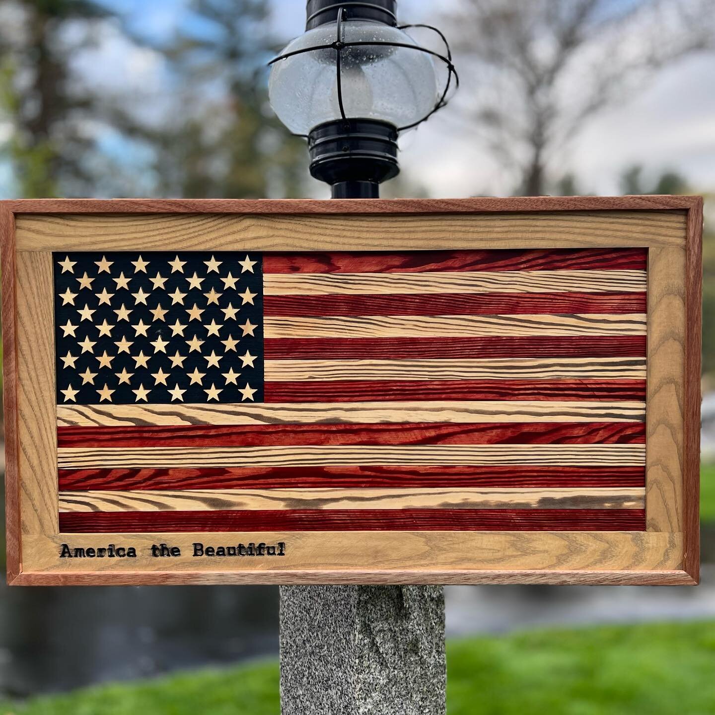 One of my favorites, wrapped in mahogany, is being picked up today. 🇺🇸🇺🇸🇺🇸 www.shoveltownflag.com