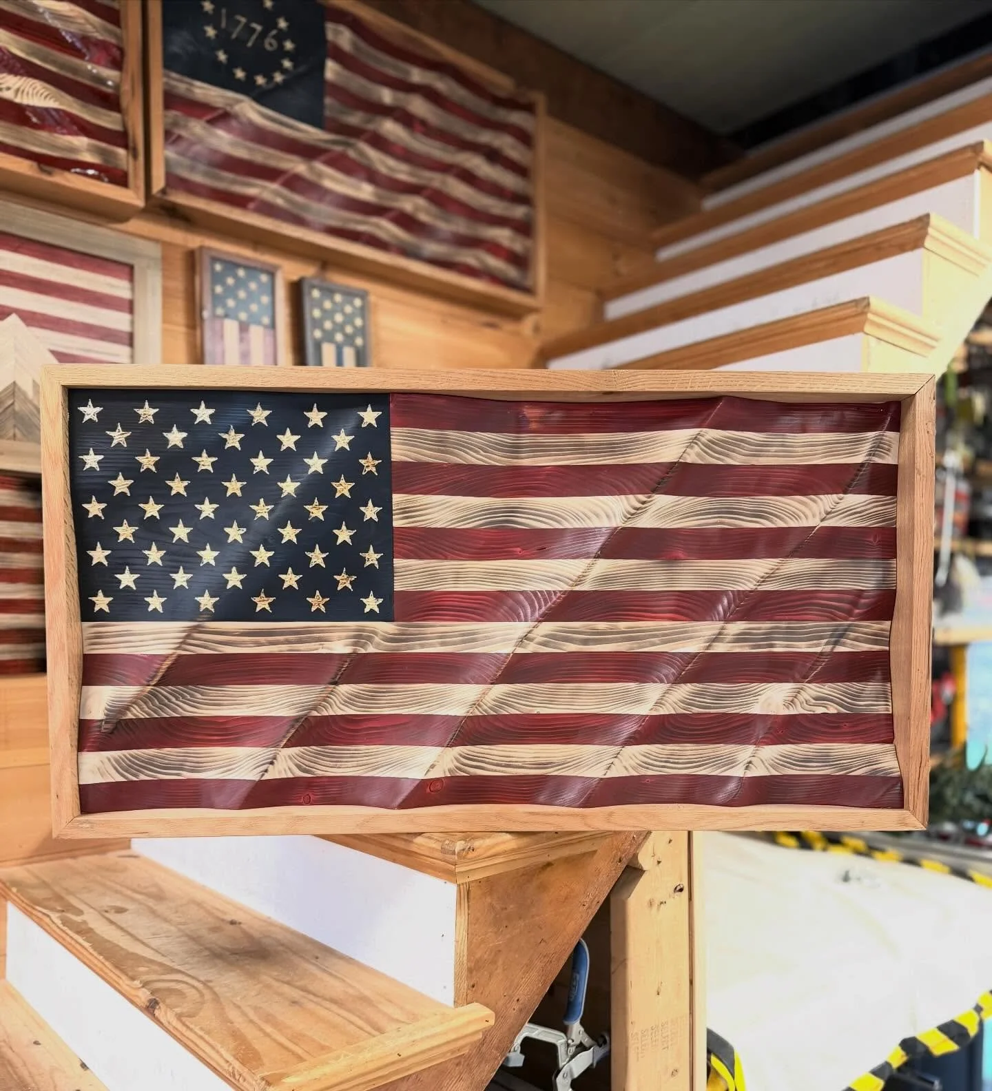 Working on Christmas orders. 🎄🇺🇸🎄🇺🇸🎄 www.shovtownflag.com