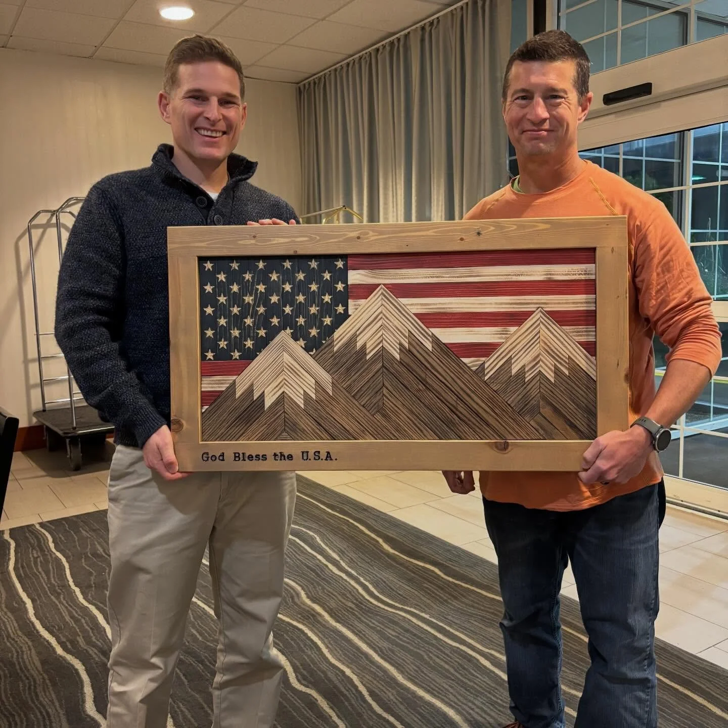This veteran&rsquo;s flag is being presented by a friend and veteran, Mike York who started veterans on the 48, which is a non profit organization  that gets veterans out on all of the 4000 footers in New Hampshire. It&rsquo;s a great cause, of which