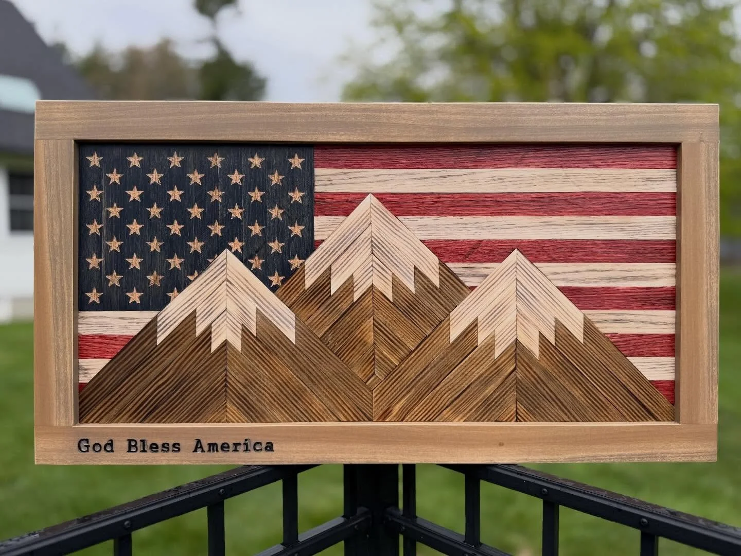 Working on some Father&rsquo;s Day orders this weekend. 🇺🇸🇺🇸🇺🇸 www.shoveltownflag.com