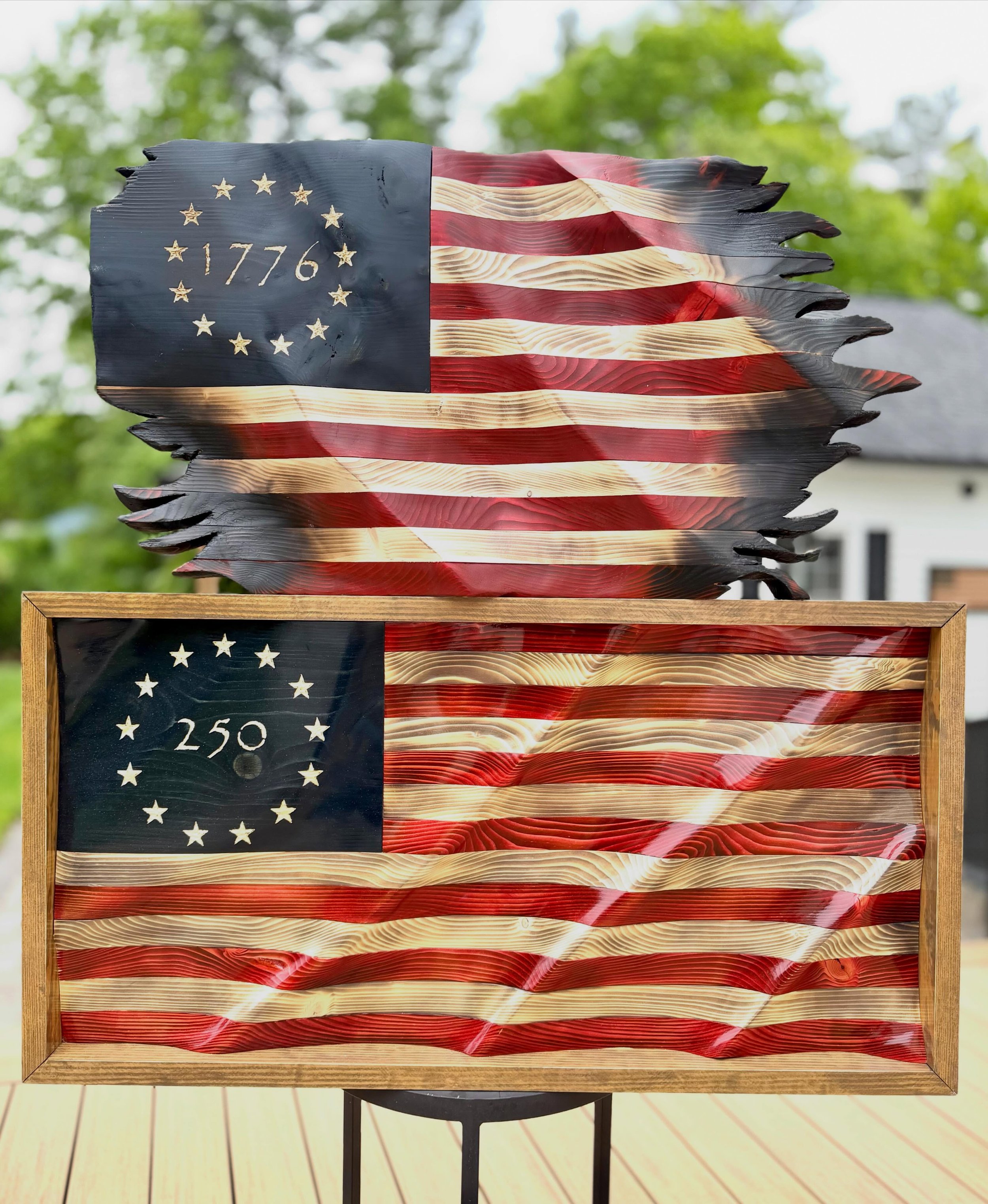 Putting the finishing touches on these two flags before they ship out of state later on today. 🇺🇸🇺🇸🇺🇸🇺🇸🇺🇸 www.shoveltownflag.com