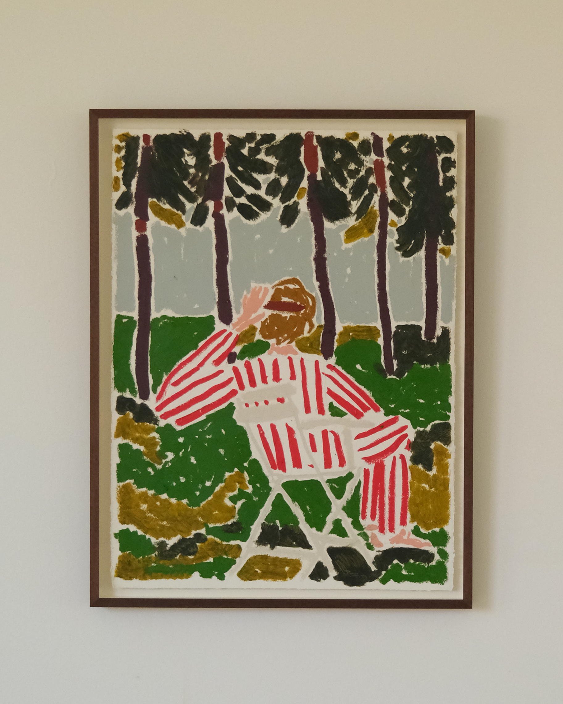 Vrouw op Tuinstoel (Sold)
76x57 cm 
Oilstick on Paper