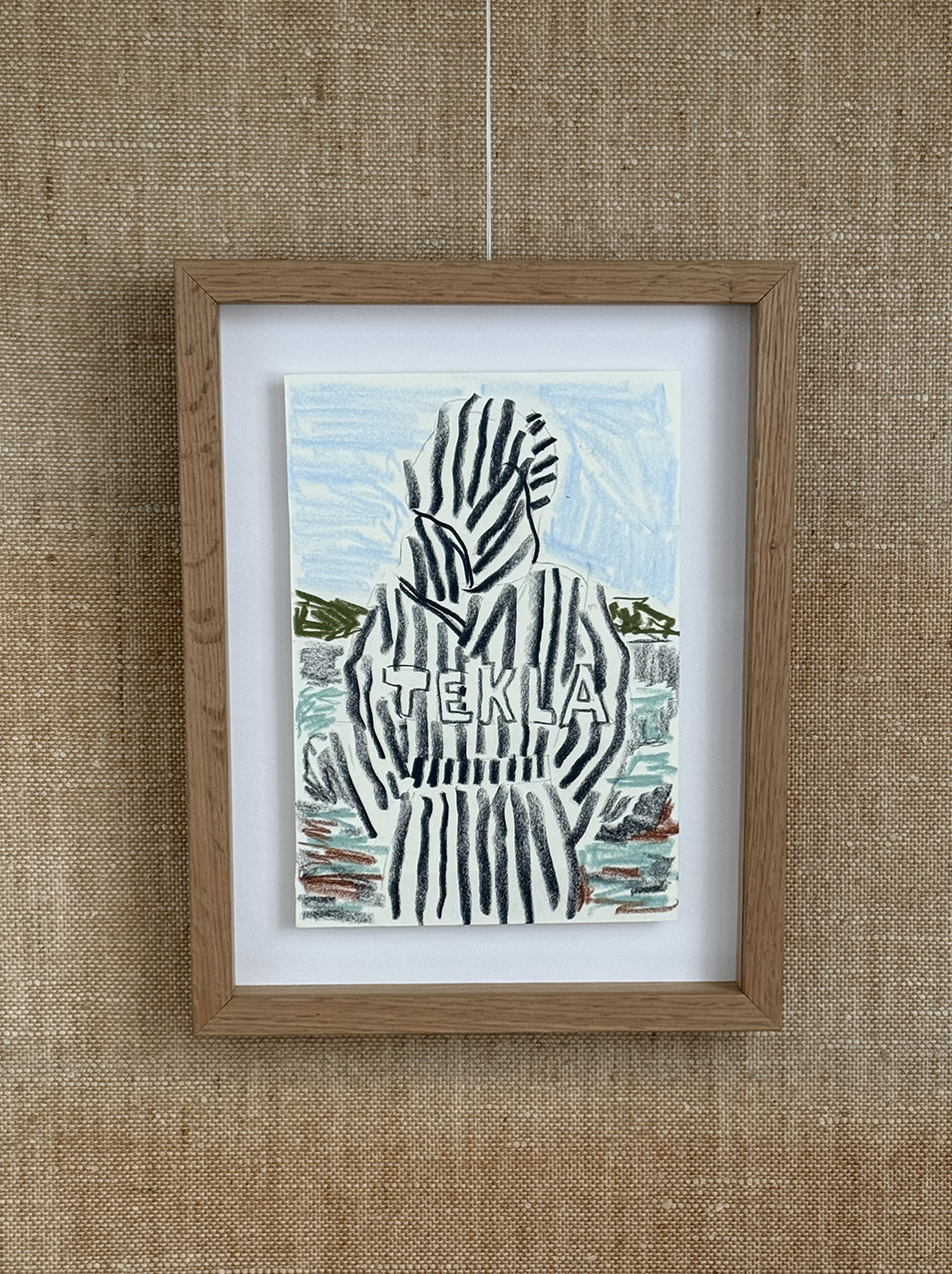 Tekla Ad (For Sale)
Crayon on Paper 
A5 Drawing 
Solid Oak & Artglass — 20,7 x 27 cm
Price:  € 650