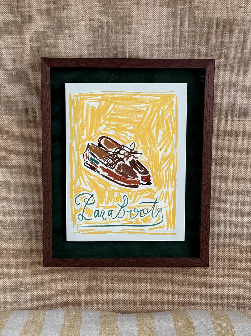 Paraboot (For Sale)
Crayon on Paper 
A4 Drawing 
Smoked Oak Frame & Artglass — 26,7 x 33,5 cm
Price:  € 950