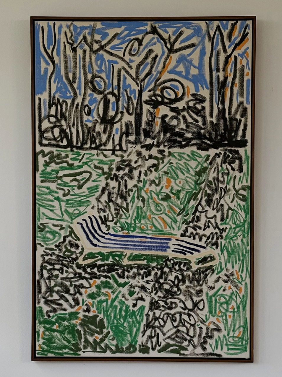 Garden Chair (Sold)
Oil Stick on Linen 
85x130 cm (framed)