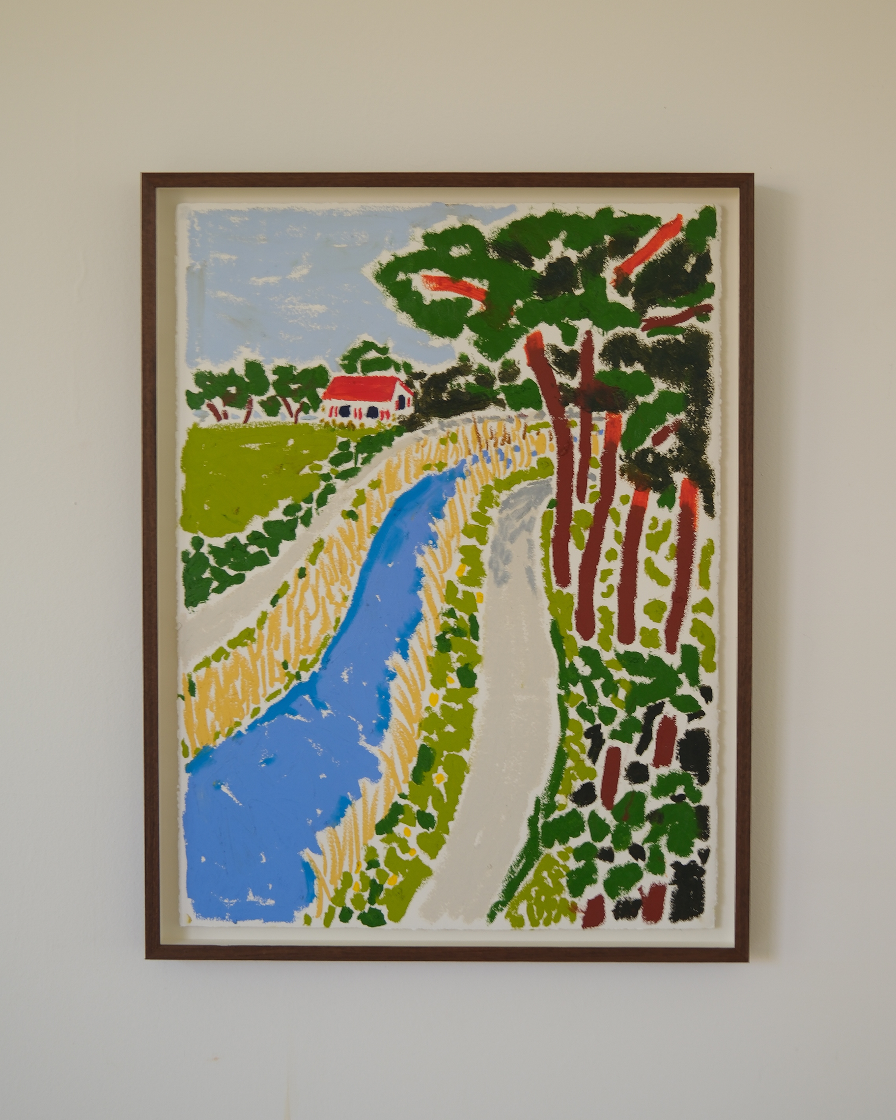 Langs de Dijle (Sold)
76x57 cm 
Oilstick on Paper

