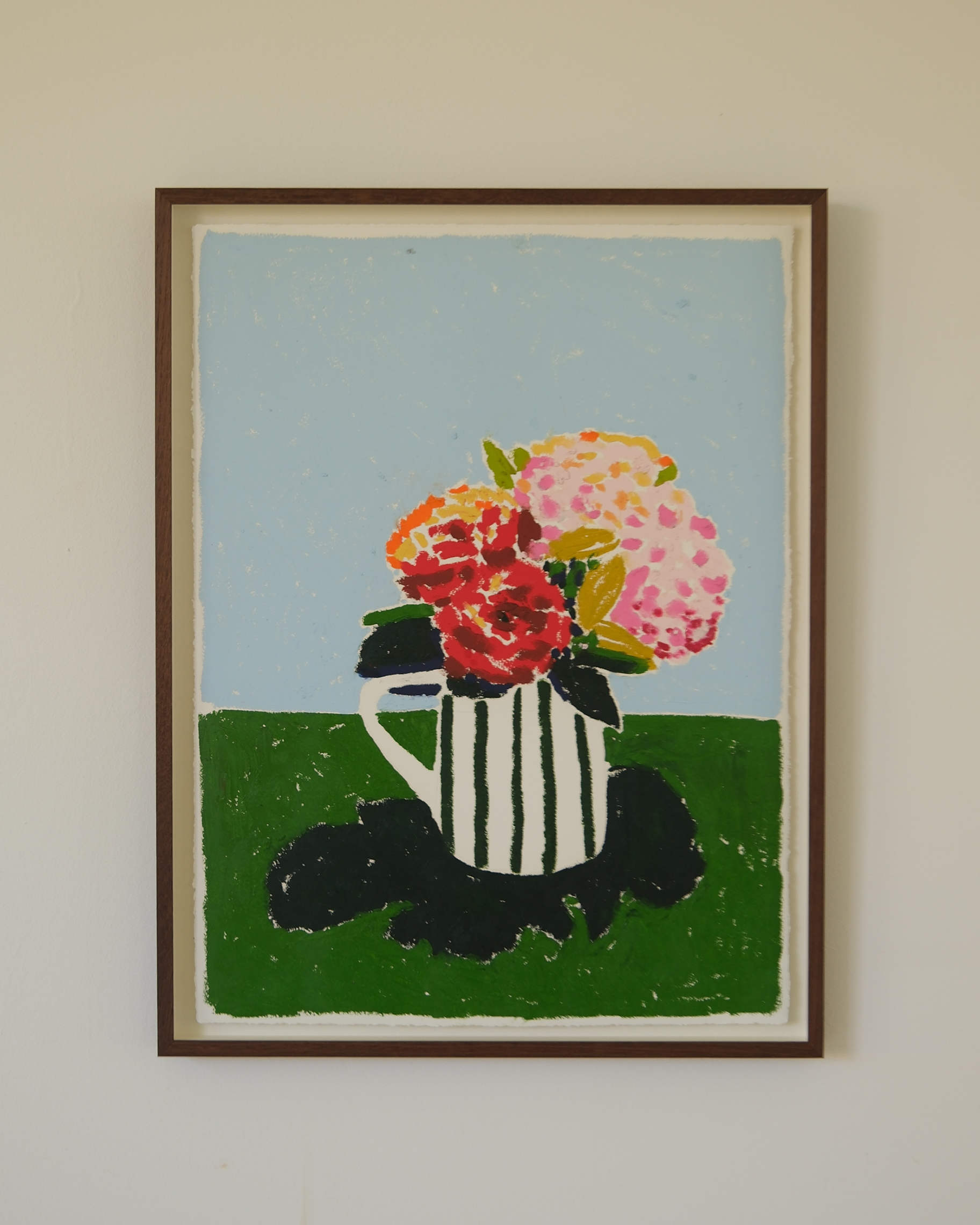 Vaas met bloemen uit de tuin (Sold)
76x57 cm 
Oilstick on Paper
