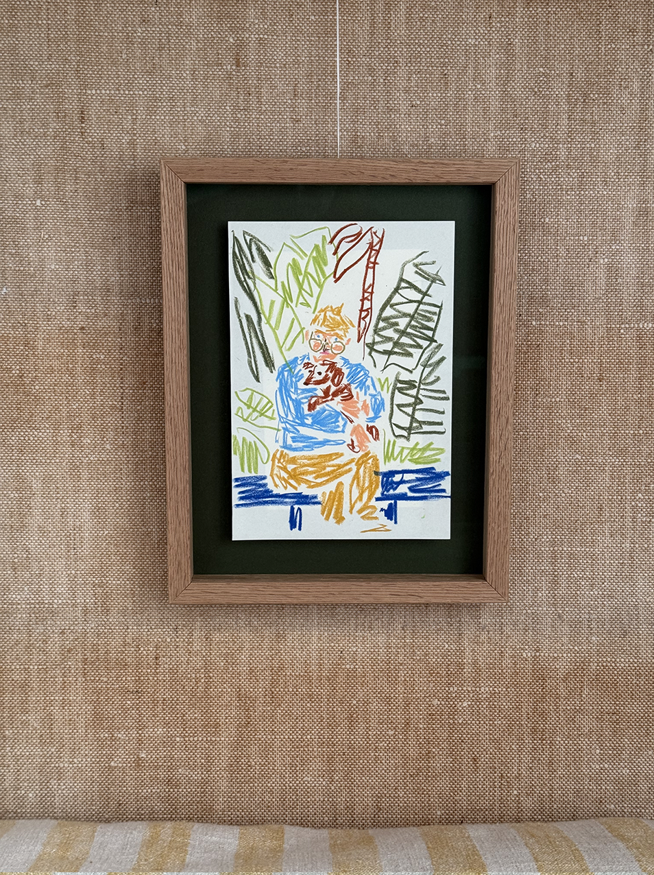 David Hockney (Sold)
Crayon on Paper 
A5 Drawing 
Solid Oak & Artglass  — 20,7 x 27 cm
Price:  € 650