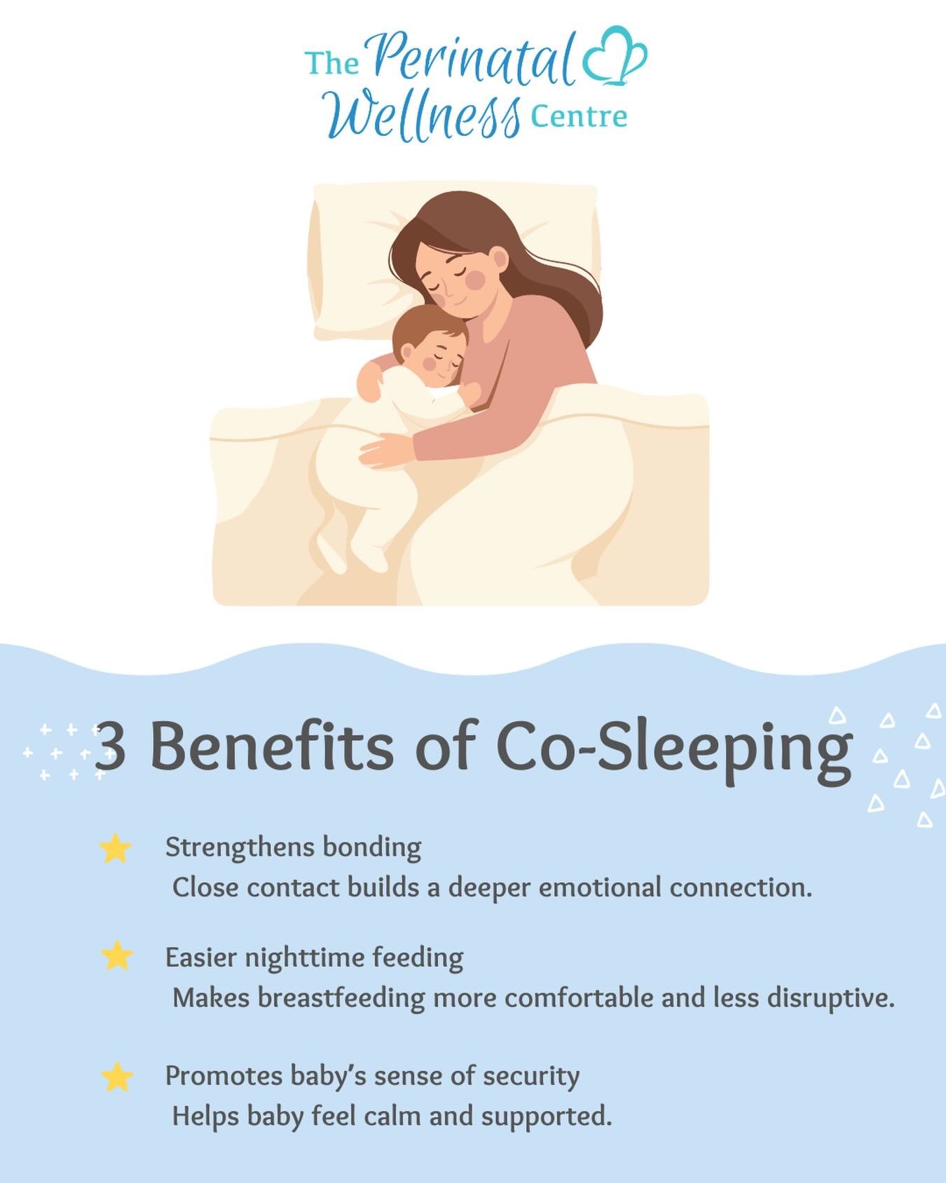 If you are exclusively breastfeeding and following the Safe Sleep 7, co-sleeping can help nurture both baby and parent in the early stages.

- Strengthens bonding
- Easier nighttime feeding
- Promotes baby&rsquo;s sense of security

Every family is d