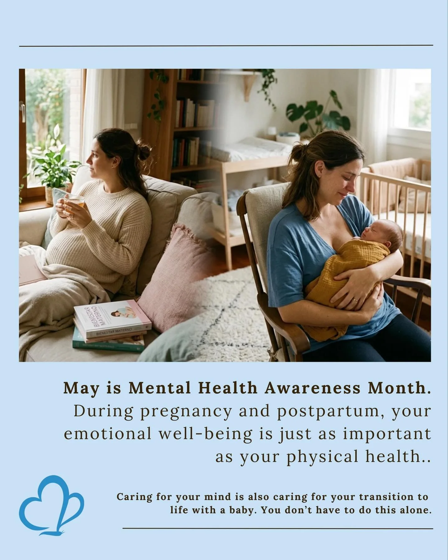 During pregnancy and postpartum, your emotional well-being is just as important as your physical health.

Anxiety, stress, hormonal changes, fear, or feeling overwhelmed are real experiences&hellip; and they deserve care, support, and conversation.

