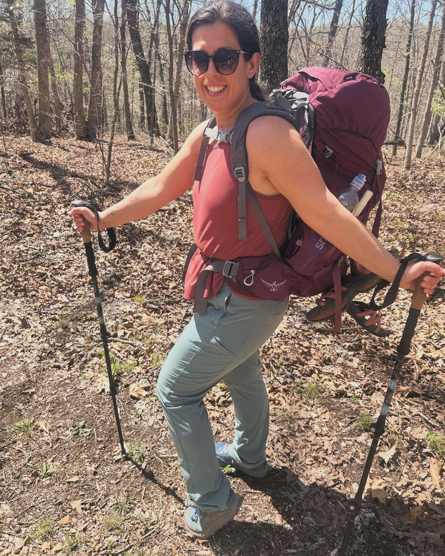Last week, my husband and I went on a fun backpacking/paddling trip with some good friends..  We spent two days hiking from Onondaga Cave State Park along the Ozark Trail to Bass River Resort, stayed another night there, and then floated back to our 