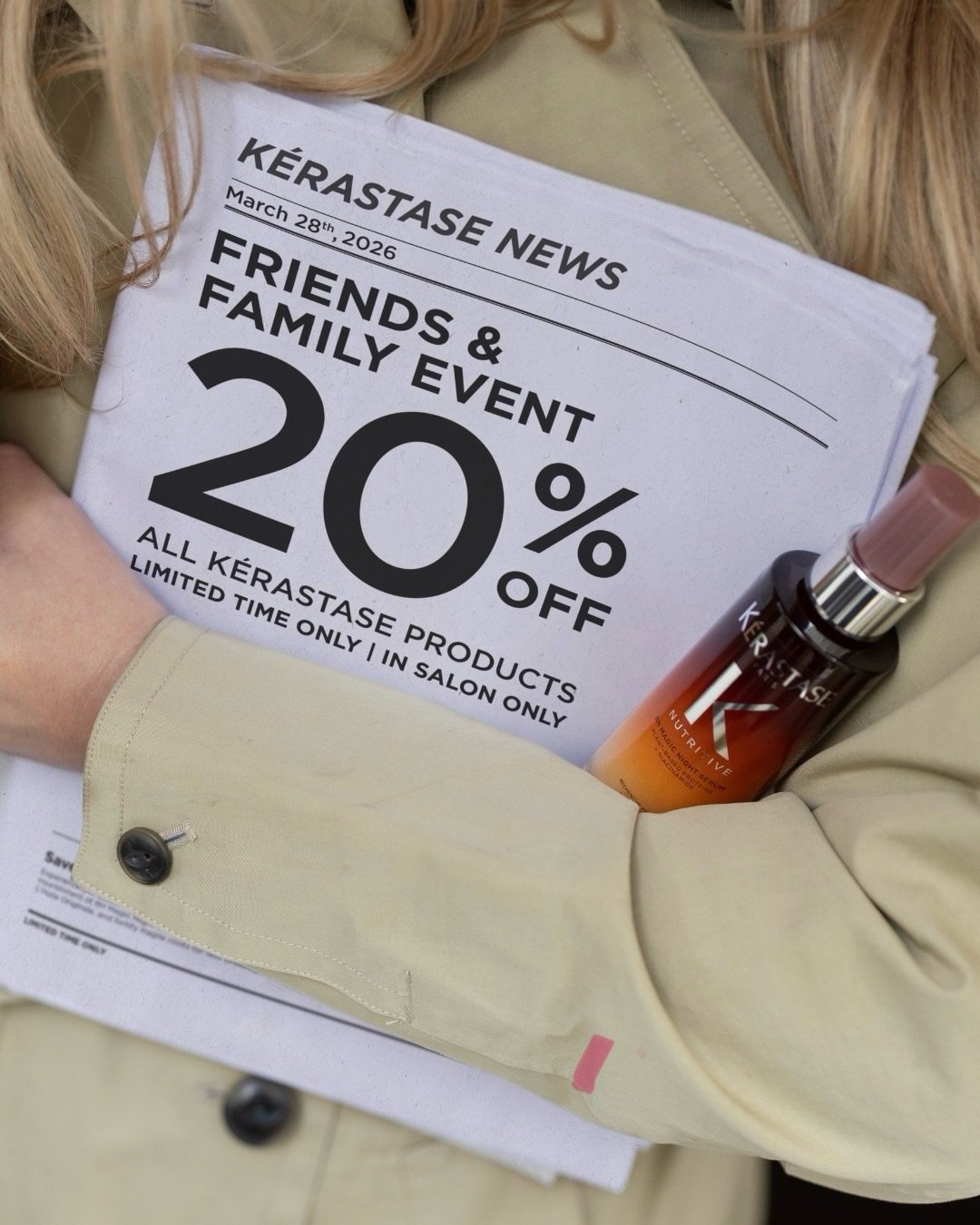 The wait is over ✨ Our first-ever Salon Exclusive Friends &amp; Family Event is live. For a limited time, enjoy 20% off all K&eacute;rastase. Stock up on your favorites while they last.

#KerastaseSalon #KFriendsandFamily