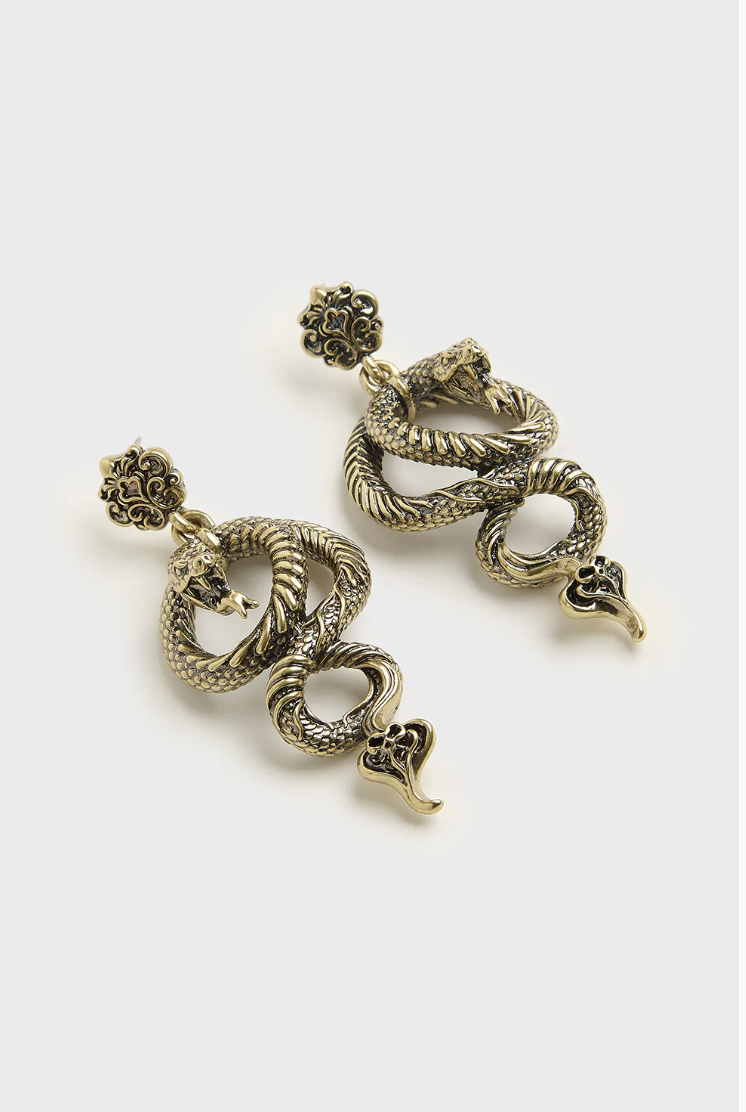 Deadly Coil Earrings by Killstar