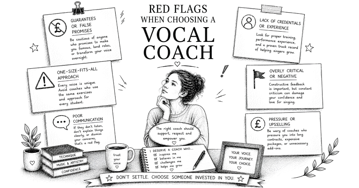 What are red flags when choosing a vocal coach?