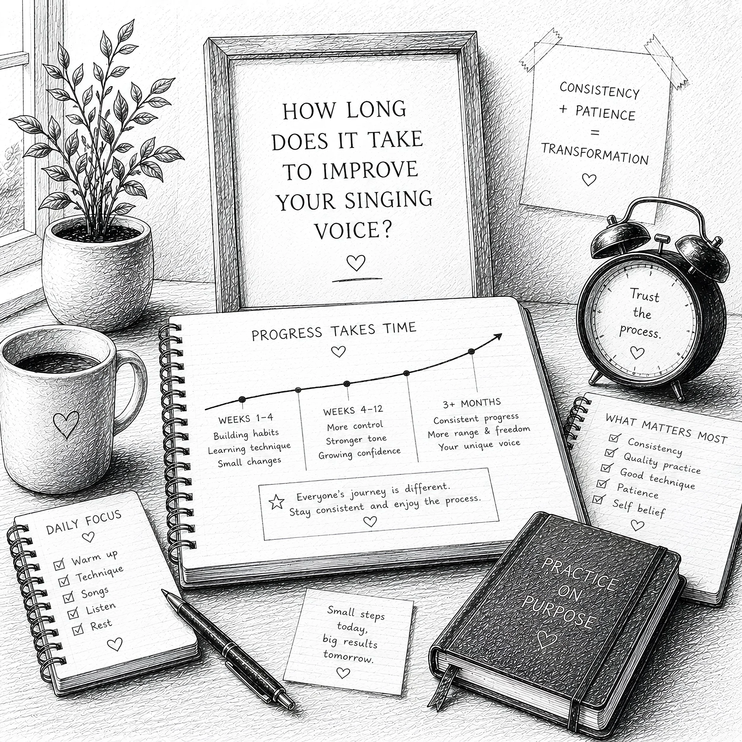 How long does it take to improve your singing voice?