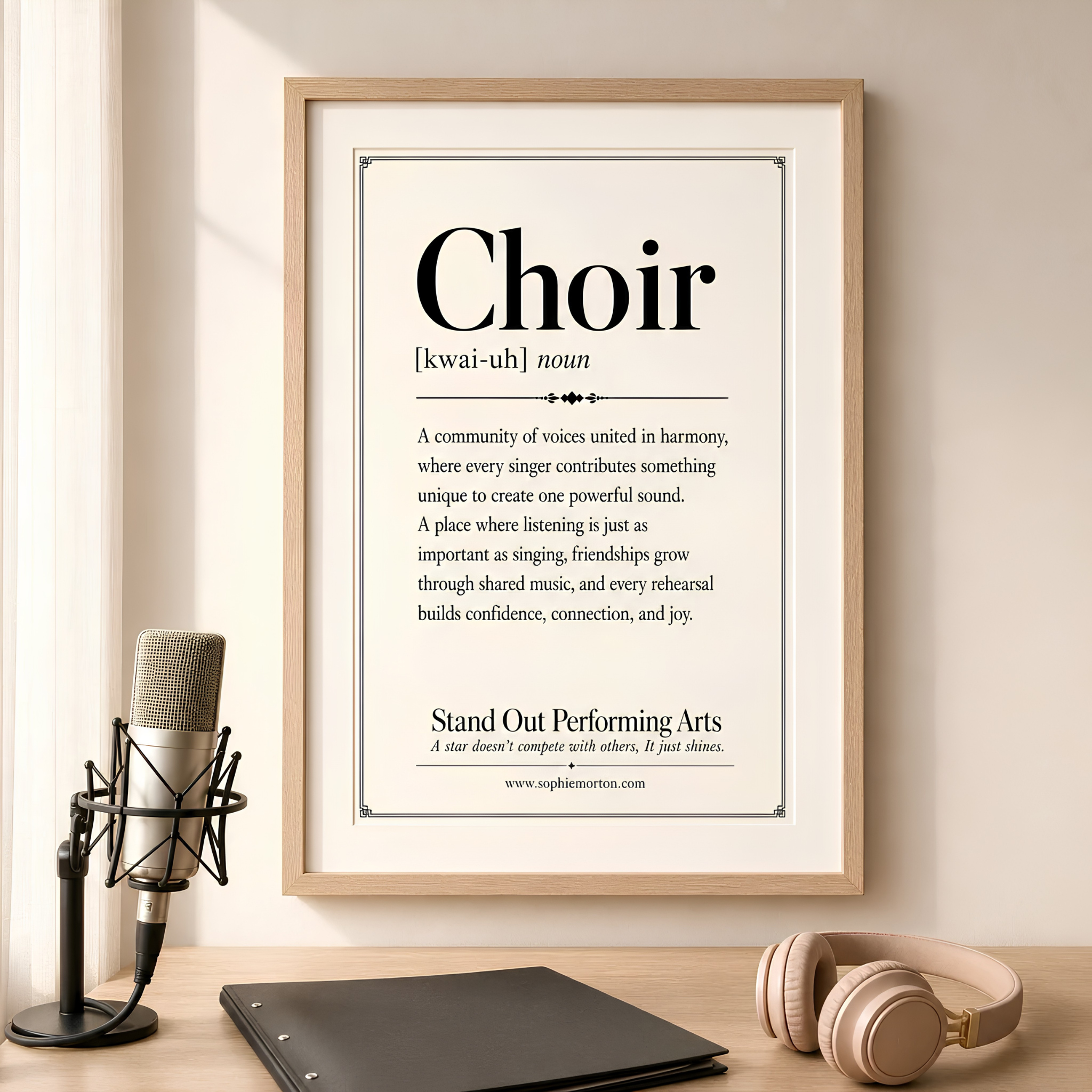 Choir definition educational poster for choir singing, vocal harmony and performing arts students in Bristol, Fishponds and Berkshire