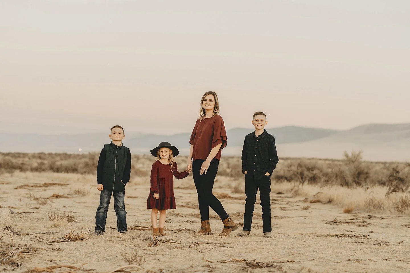 A powerful, peaceful portrait with sagebrush, blue-hour light, and desert views in Mabton,WA.