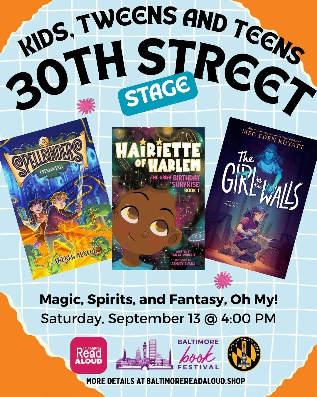 Baltimore Book Festival -- Saturday, September 13 at 4 PM
Magic, Spirits, and Fantasy, Oh My!

@tanyaishair @meden_author @andrewauseon 
@waverlymainst@baltimorebookfestival 

Creative: Andrew Auseon
Andrew Auseon is the author of several books for c