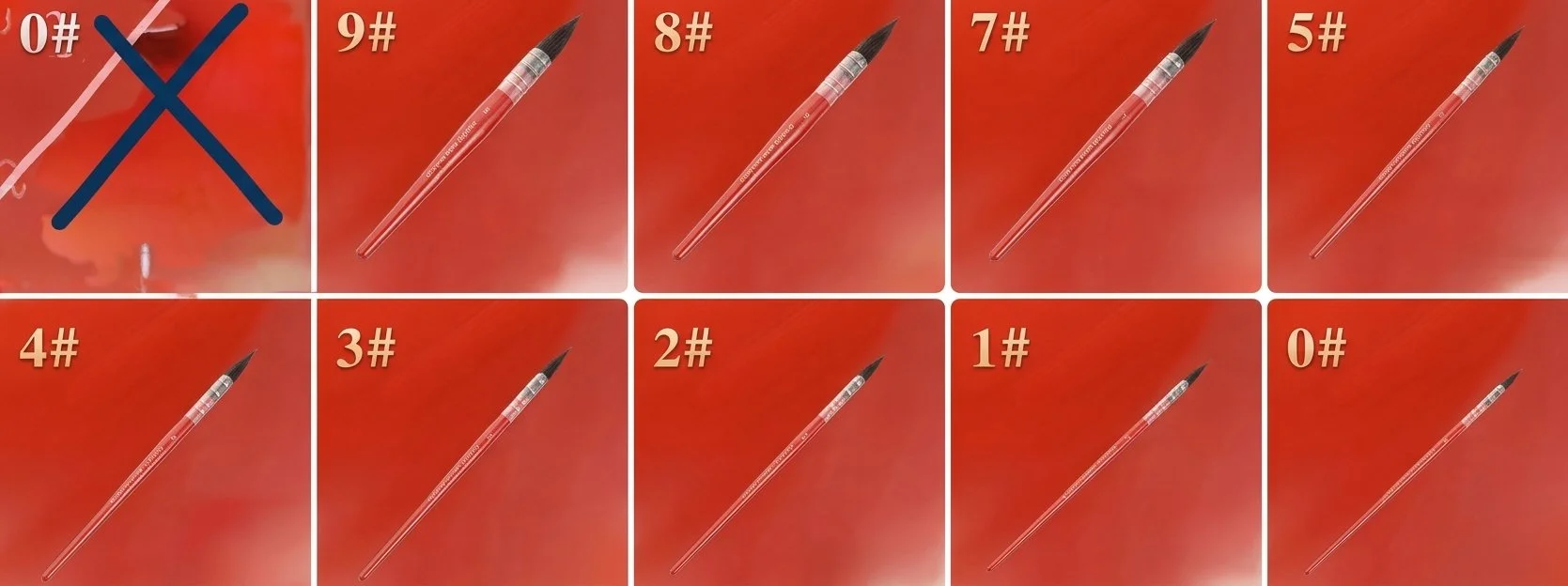 Pinceau professionnel d’aquarelle rouge Fat – Taille 5-9