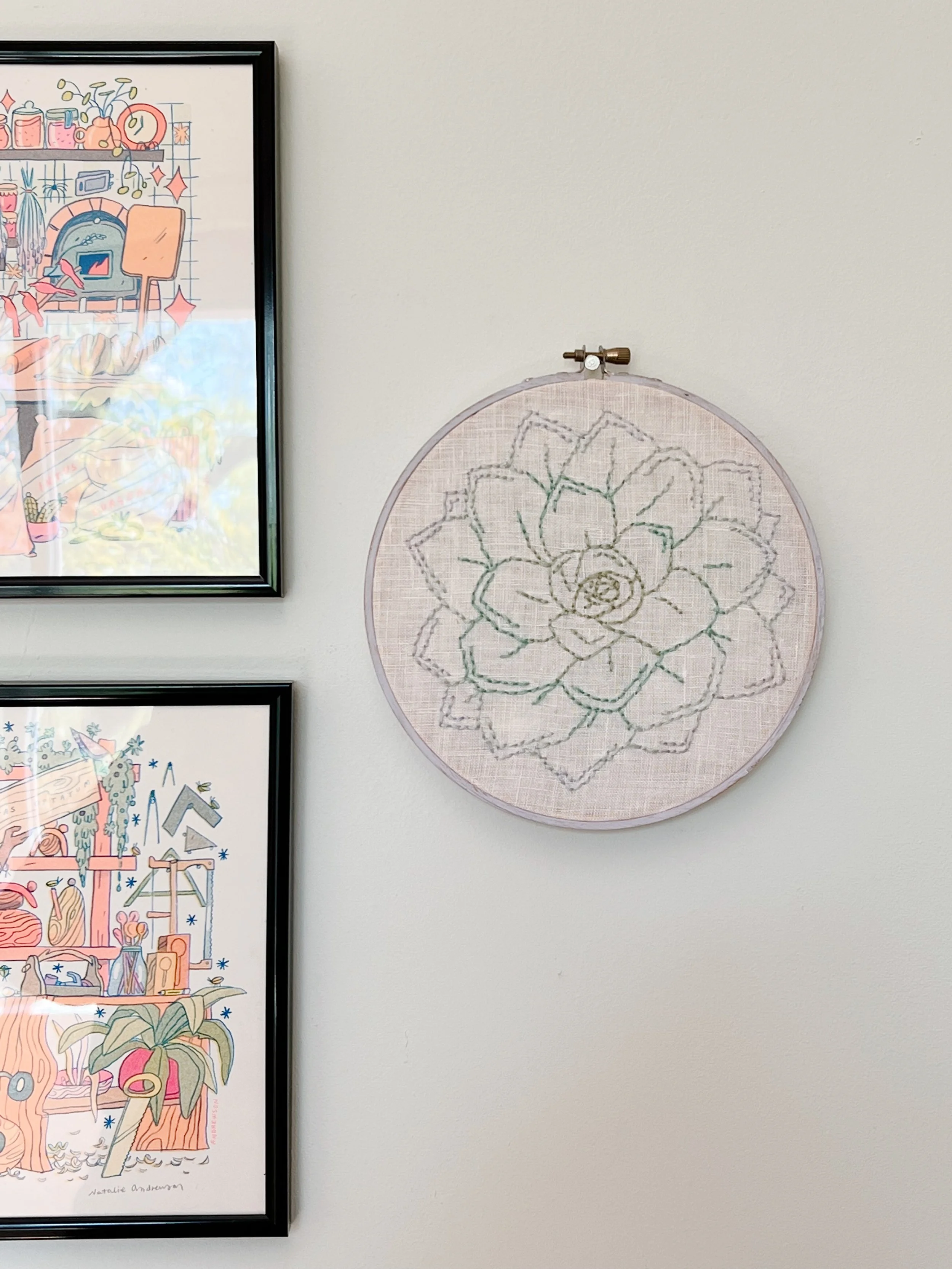 Succulent embroidery