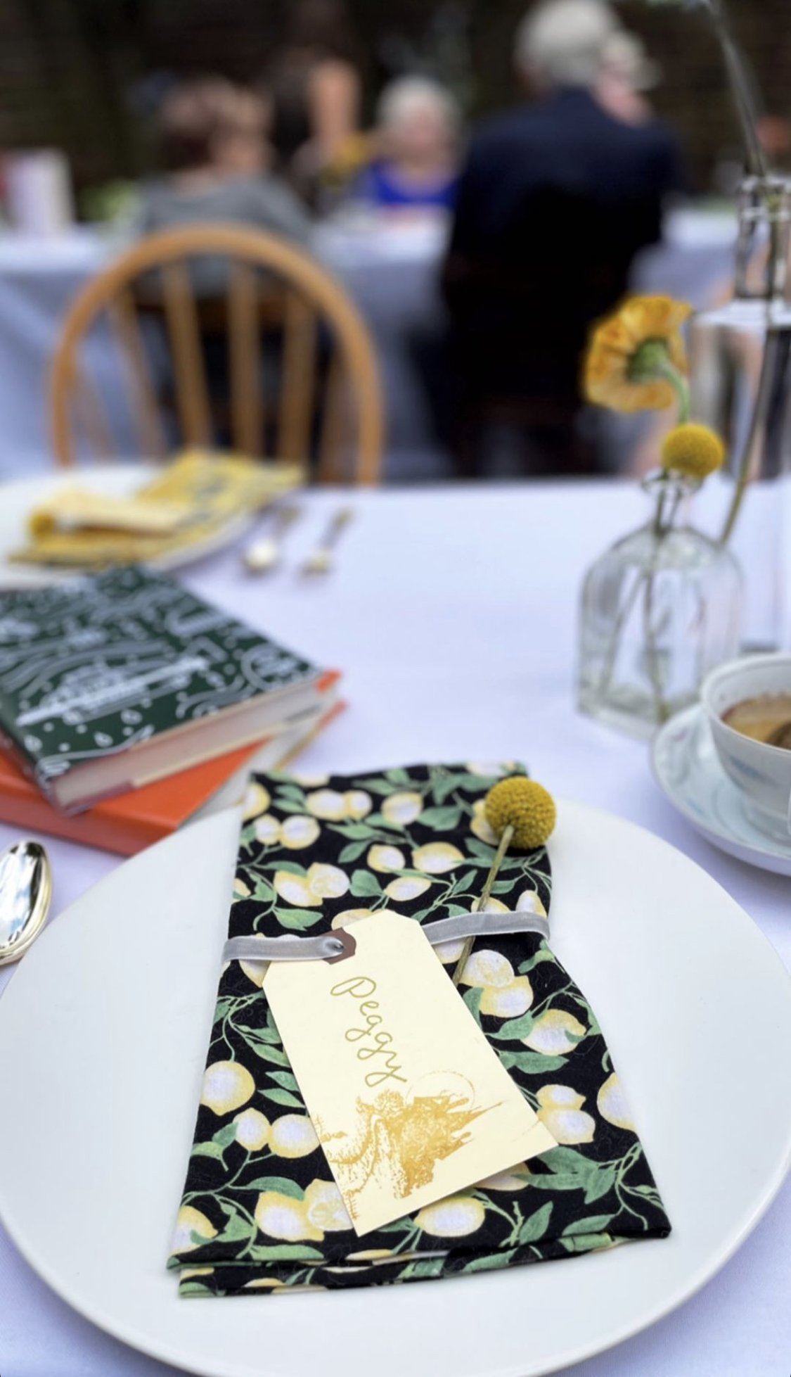napkin, books and name card