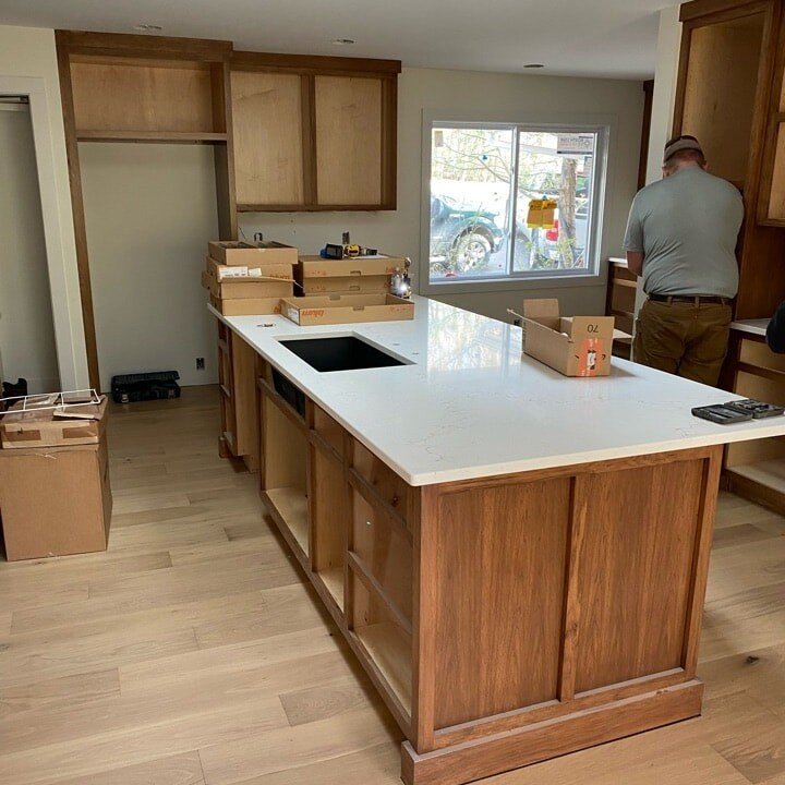 Getting ready to do finishes on these beautiful cabinets! Can you guess the wood species?

#kitchendesign #kitchen #remodel #customcabinetry #customcabinets #winerack