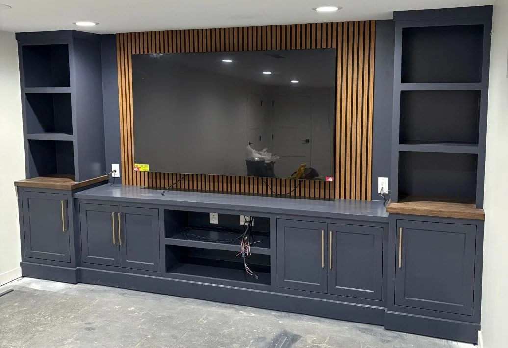 Getting ready to wrap this project up! Just a few more finishing touches!

#basement #entertainment #cabinets #custommade